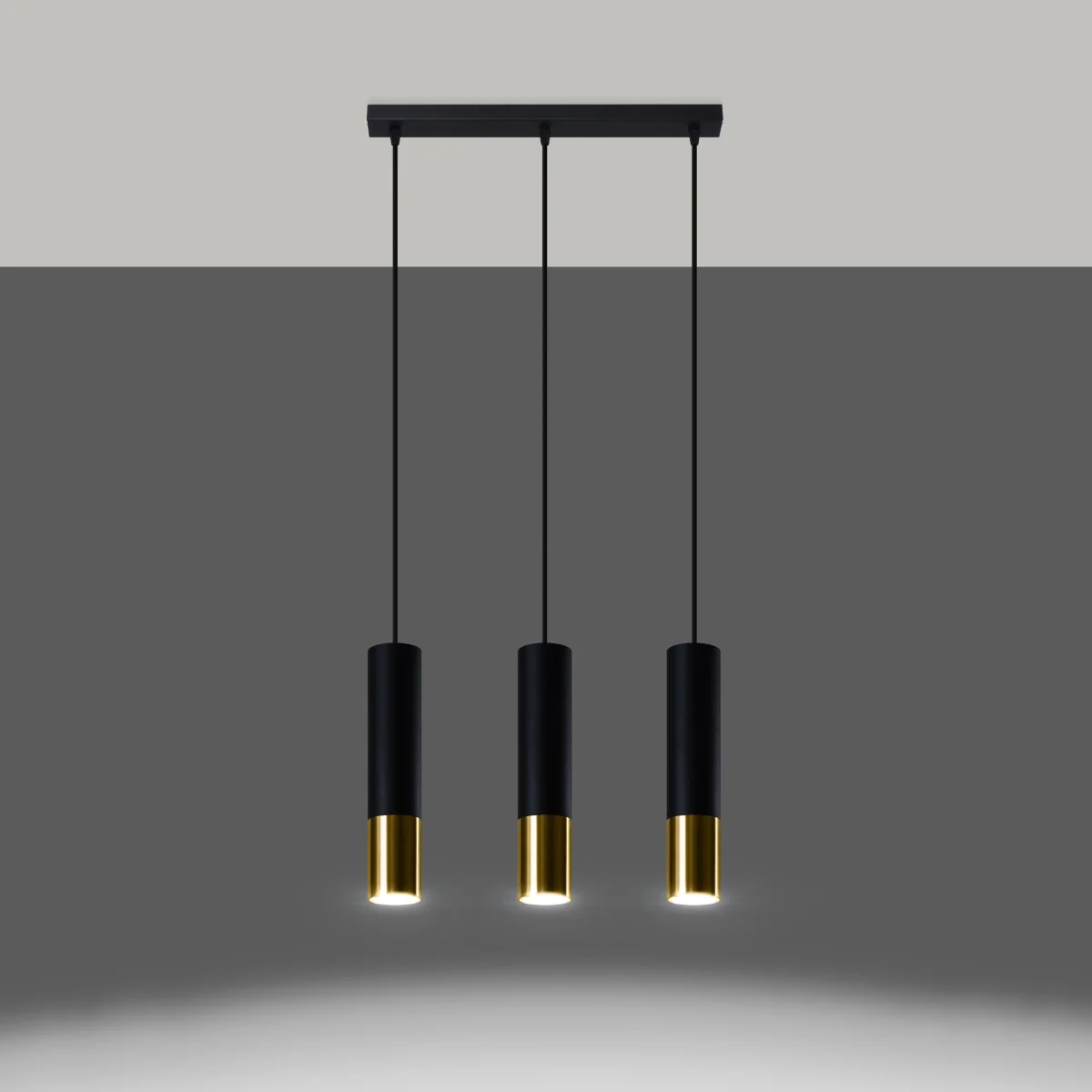 Lampa wisząca Loopez 3L czarny/złoty - Image 6