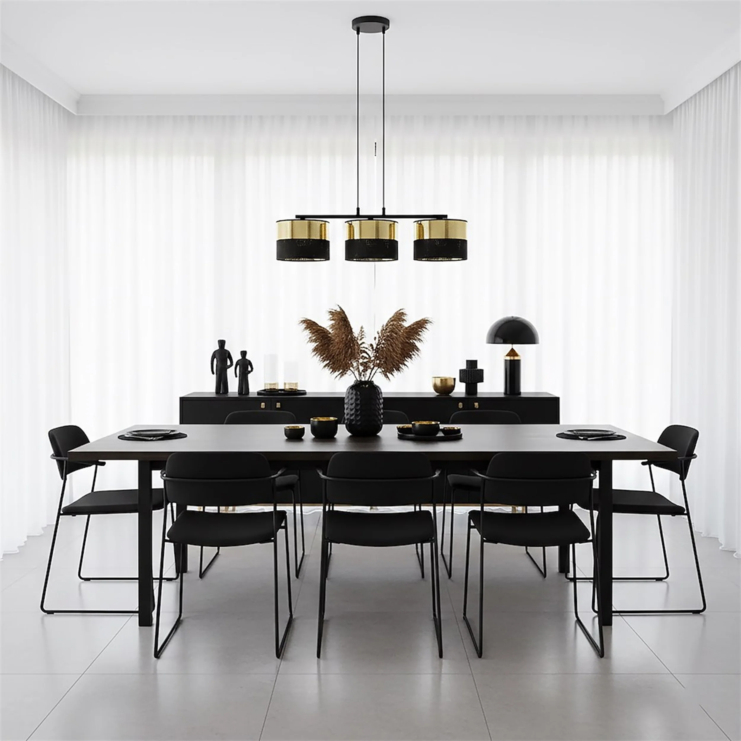 Lampa wisząca Lux x3 czerń/złoto - Image 5