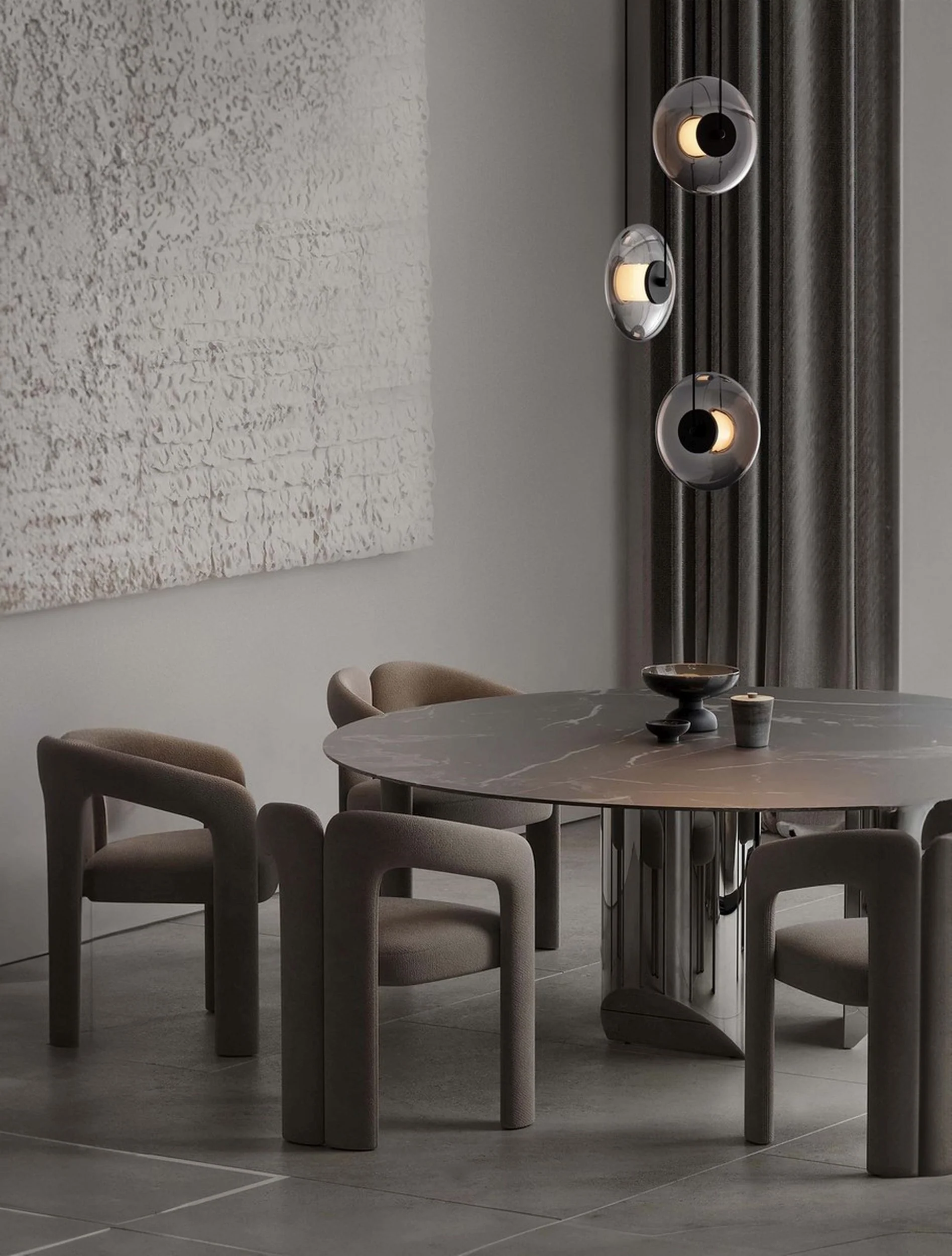 Lampa wisząca Lynoll LED na okrągłej podsufitce x3 czarna - Image 2