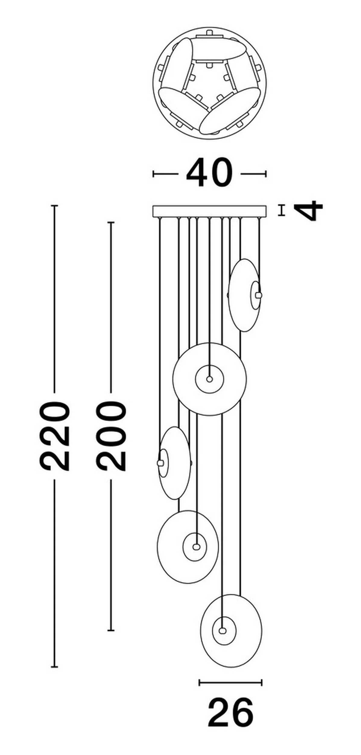 Lampa wisząca Lynoll LED x5 czarna - Image 6