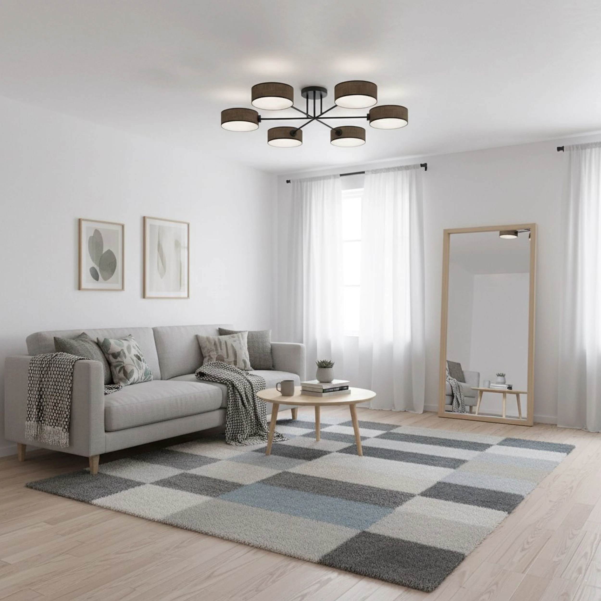 Lampa wisząca Maga x6 czarno-brązowa - Image 2