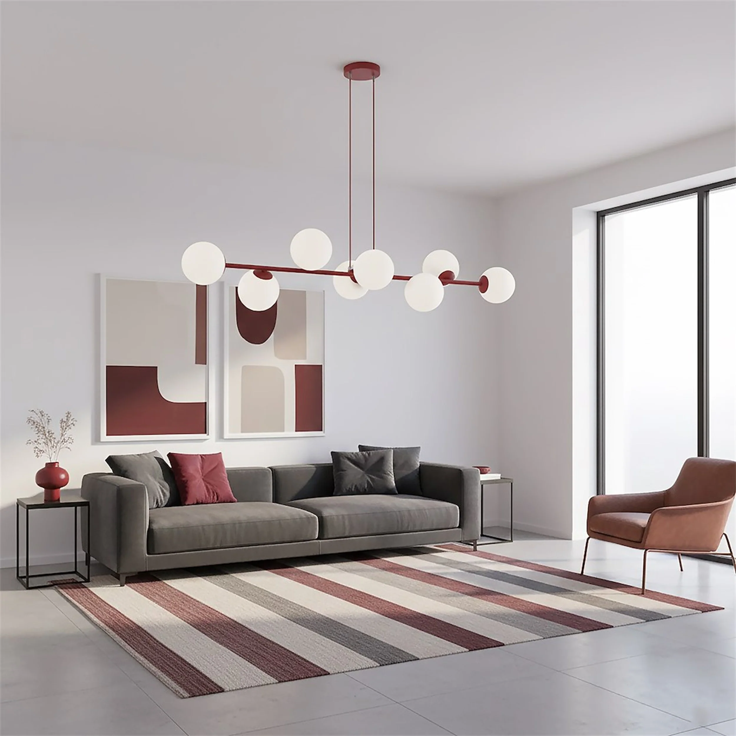 Lampa wisząca Magnus x8 burgund opal - Image 6