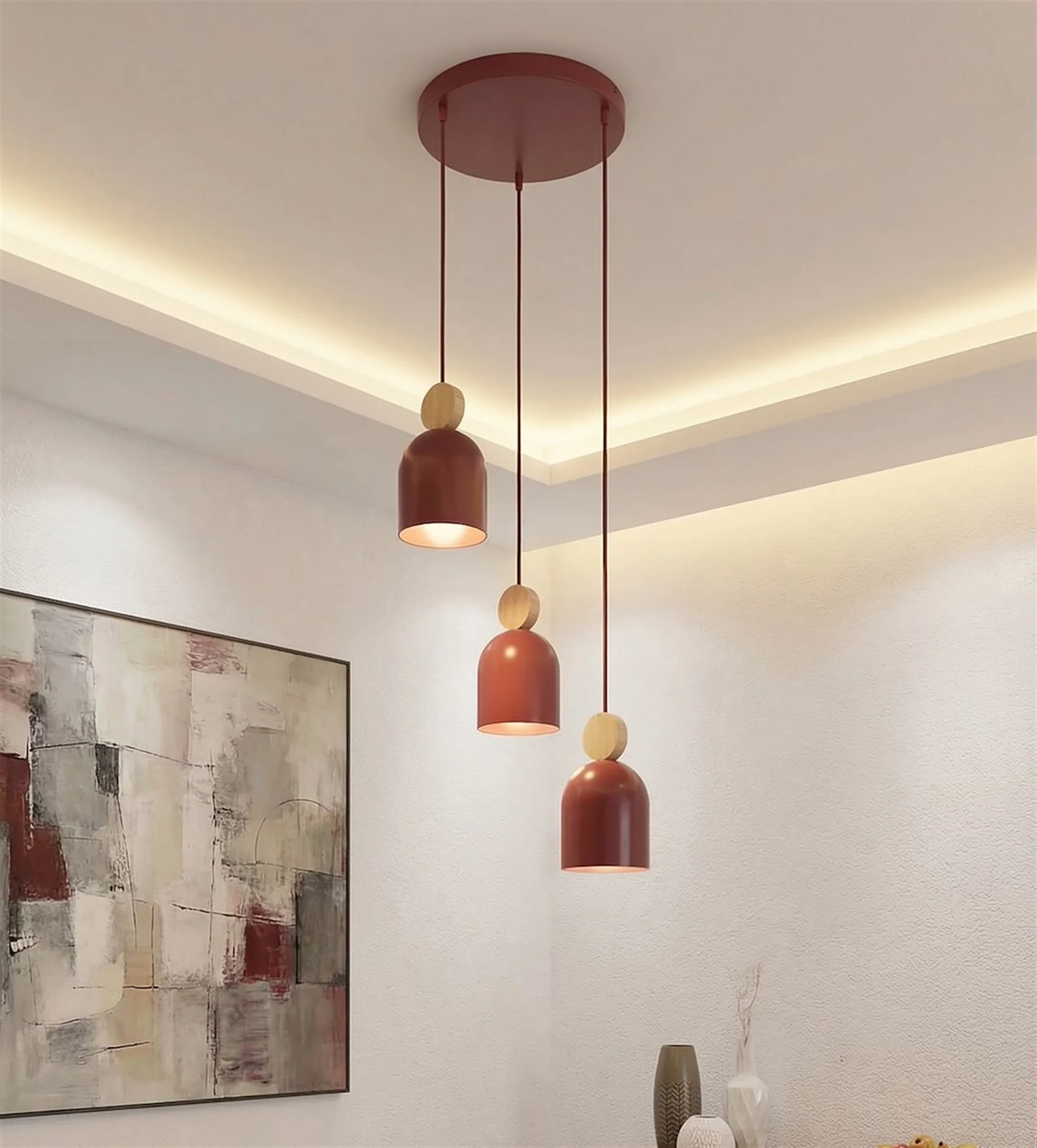 Lampa wisząca Mesi Premium x3 burgund - Image 5