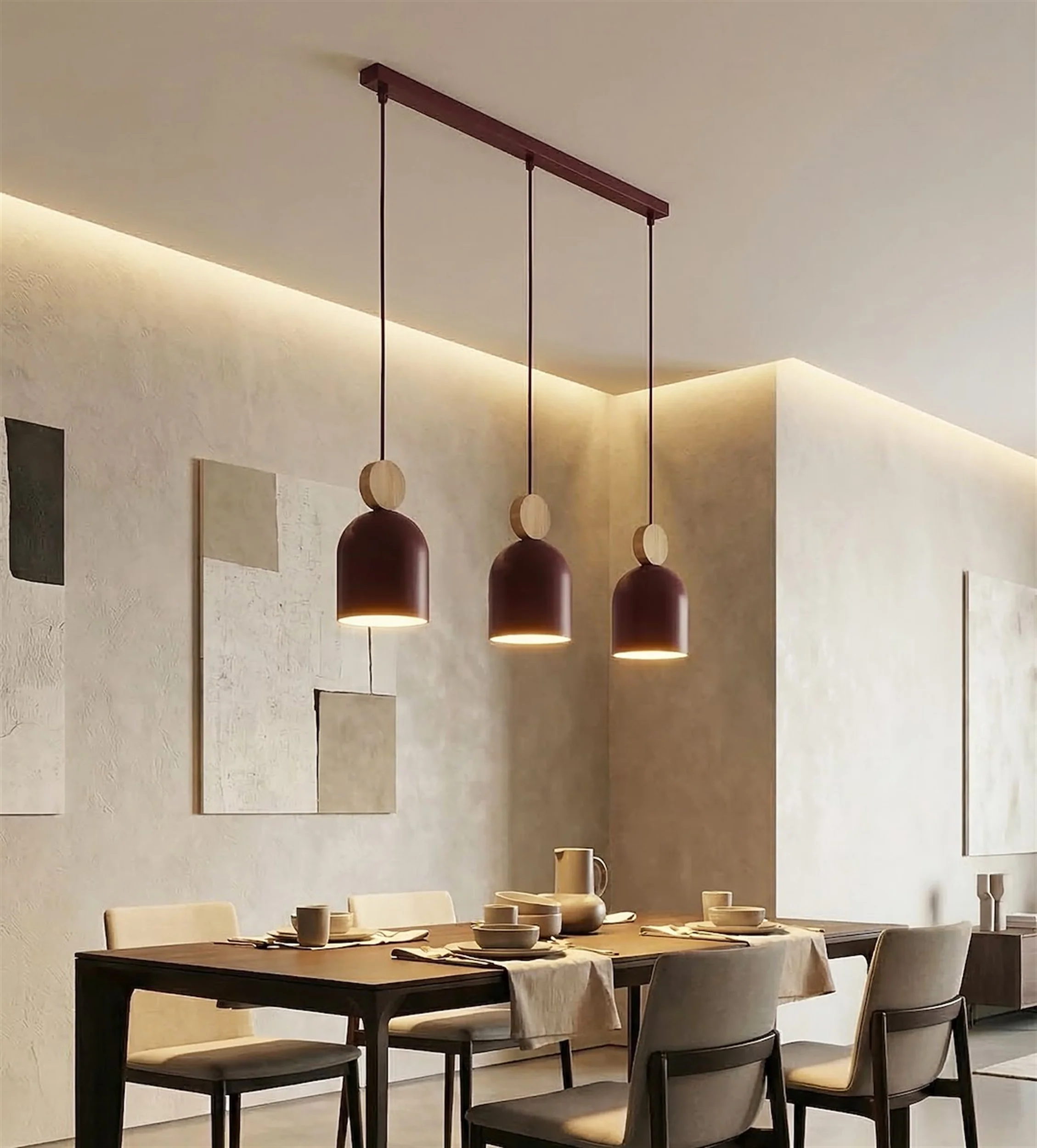 Lampa wisząca Mesi x3 burgundowa - Image 5