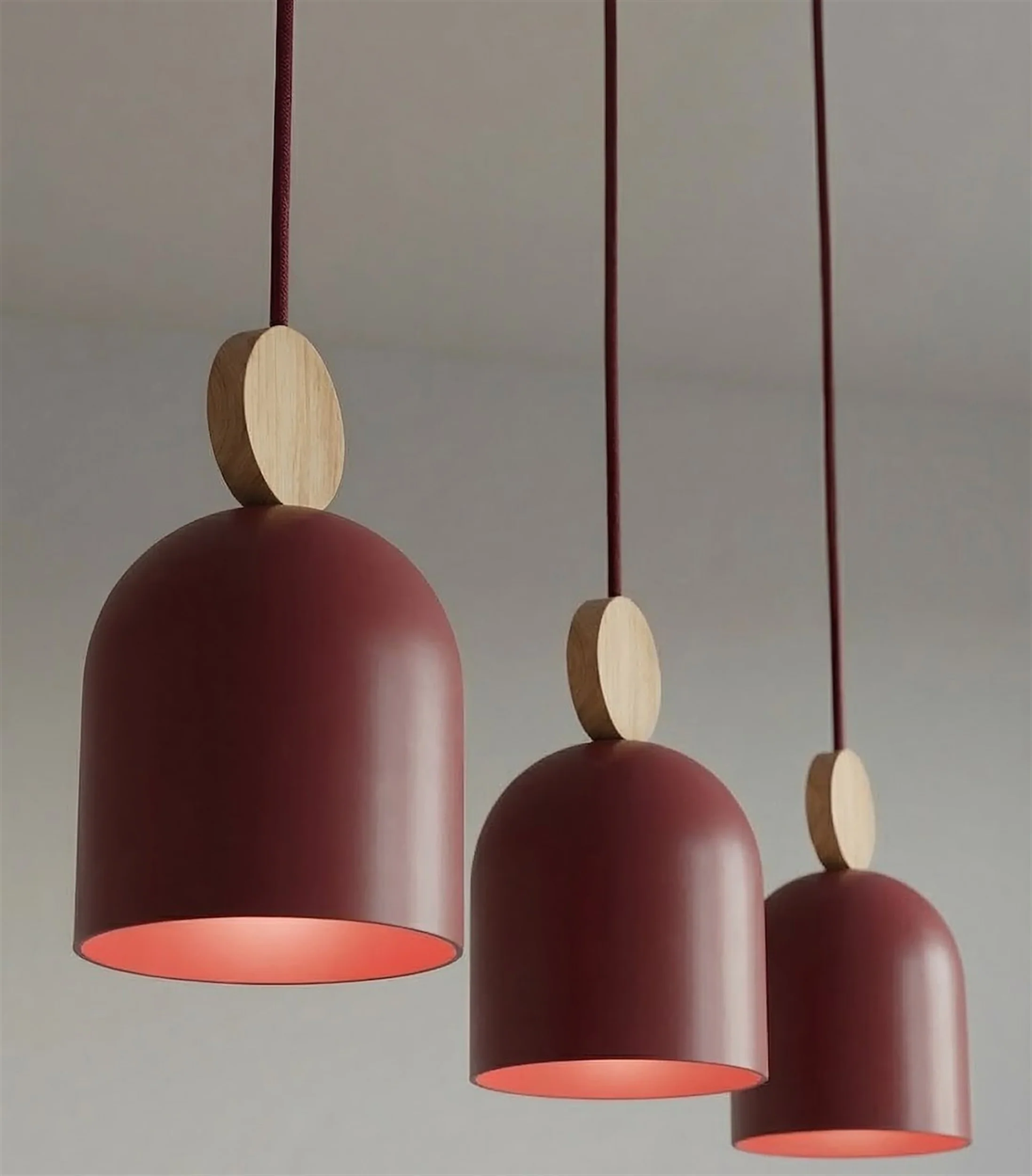 Lampa wisząca Mesi x3 burgundowa - Image 6
