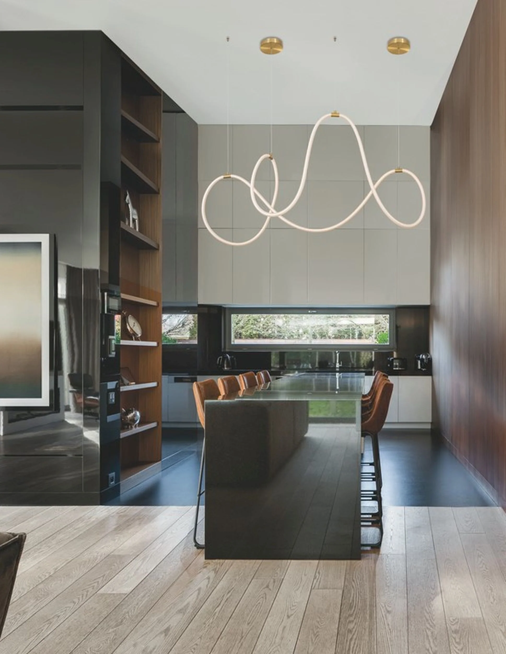 Lampa wisząca Mislumes LED złoto-biała - Image 2
