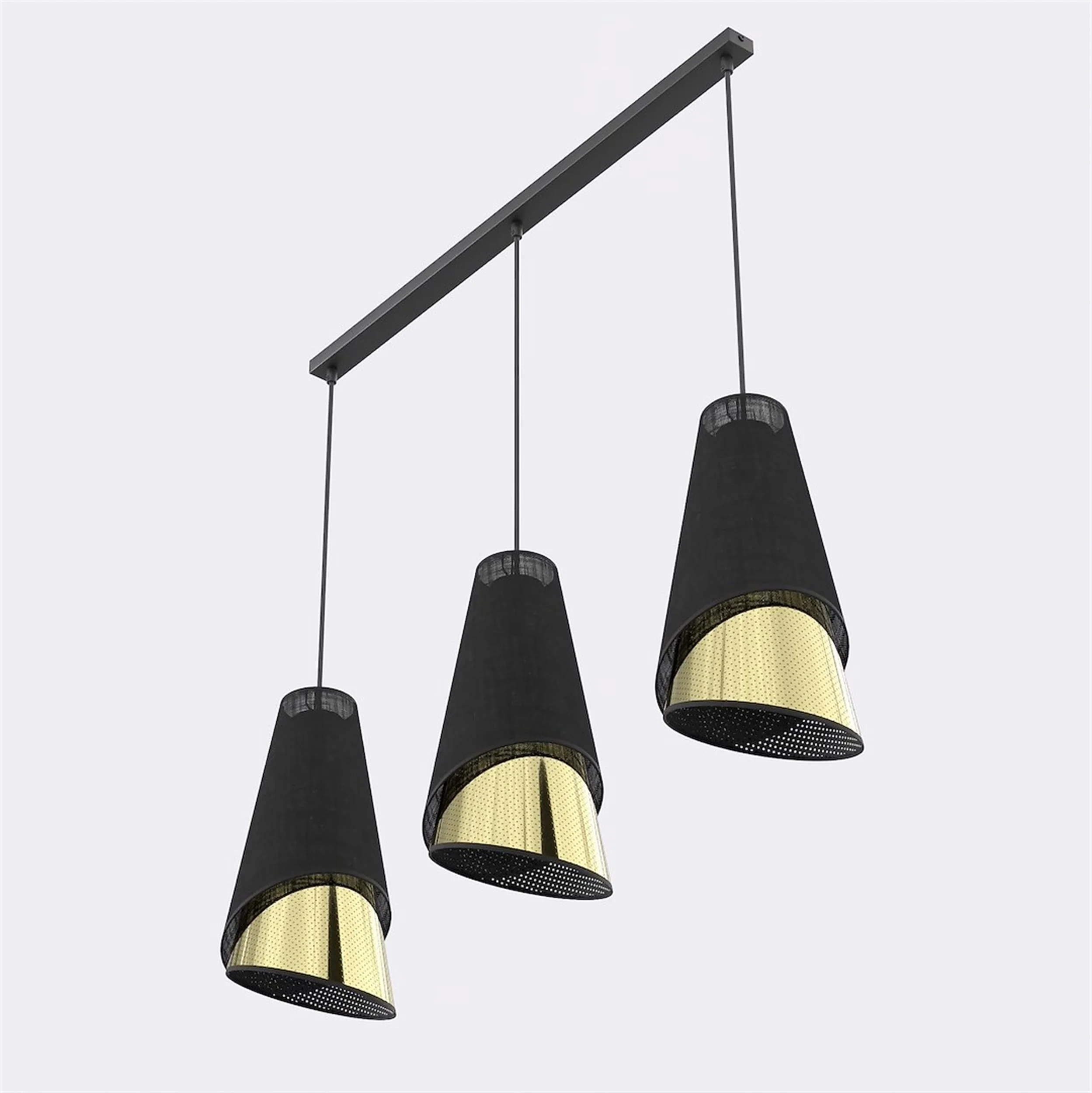 Lampa wisząca Moda x3 czerń/złoto - Image 7