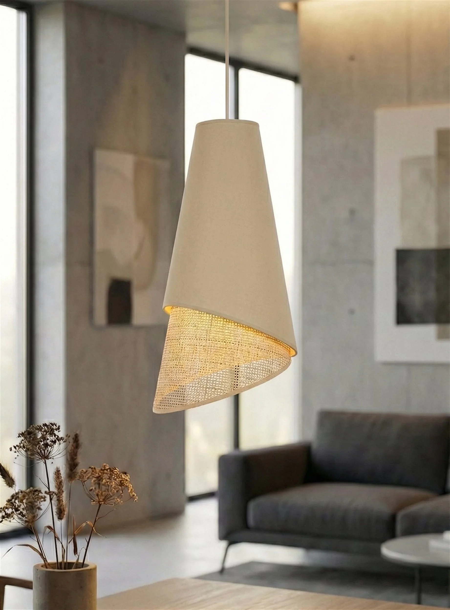 Lampa wisząca Moda x3 rattan - Image 2