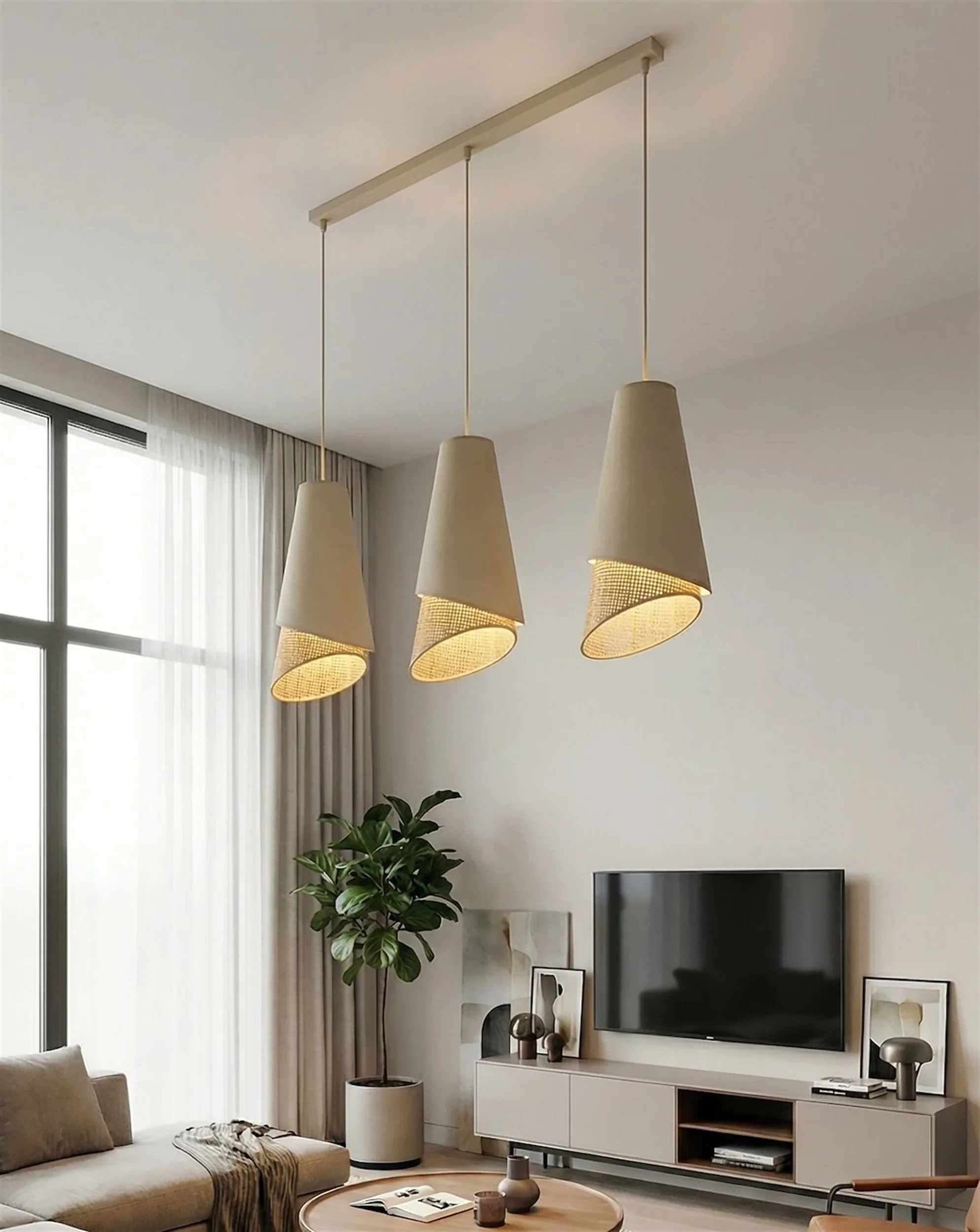 Lampa wisząca Moda x3 rattan - Image 5