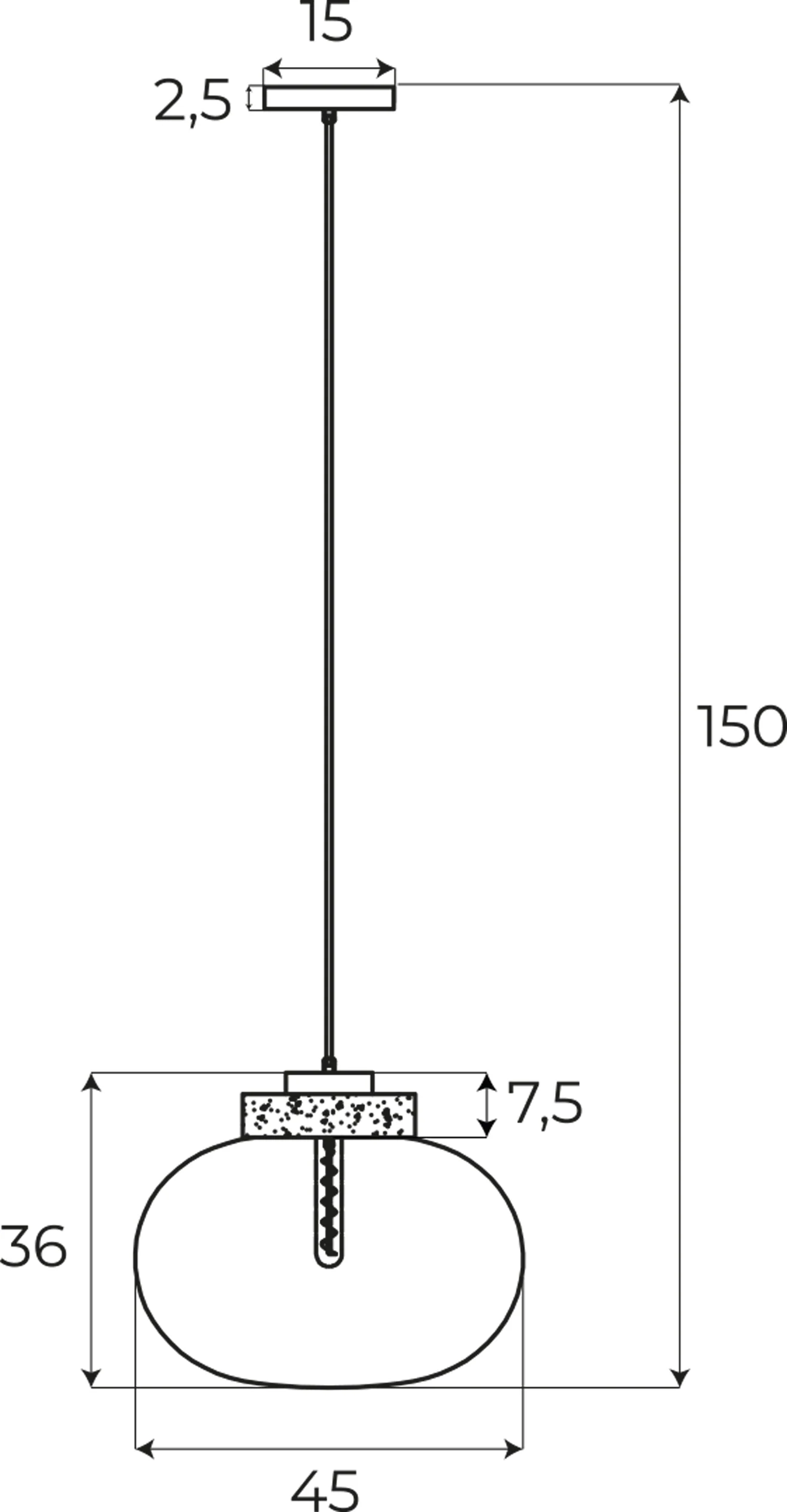 Lampa wisząca Moonstone dymione szkło biały marmur - Image 2