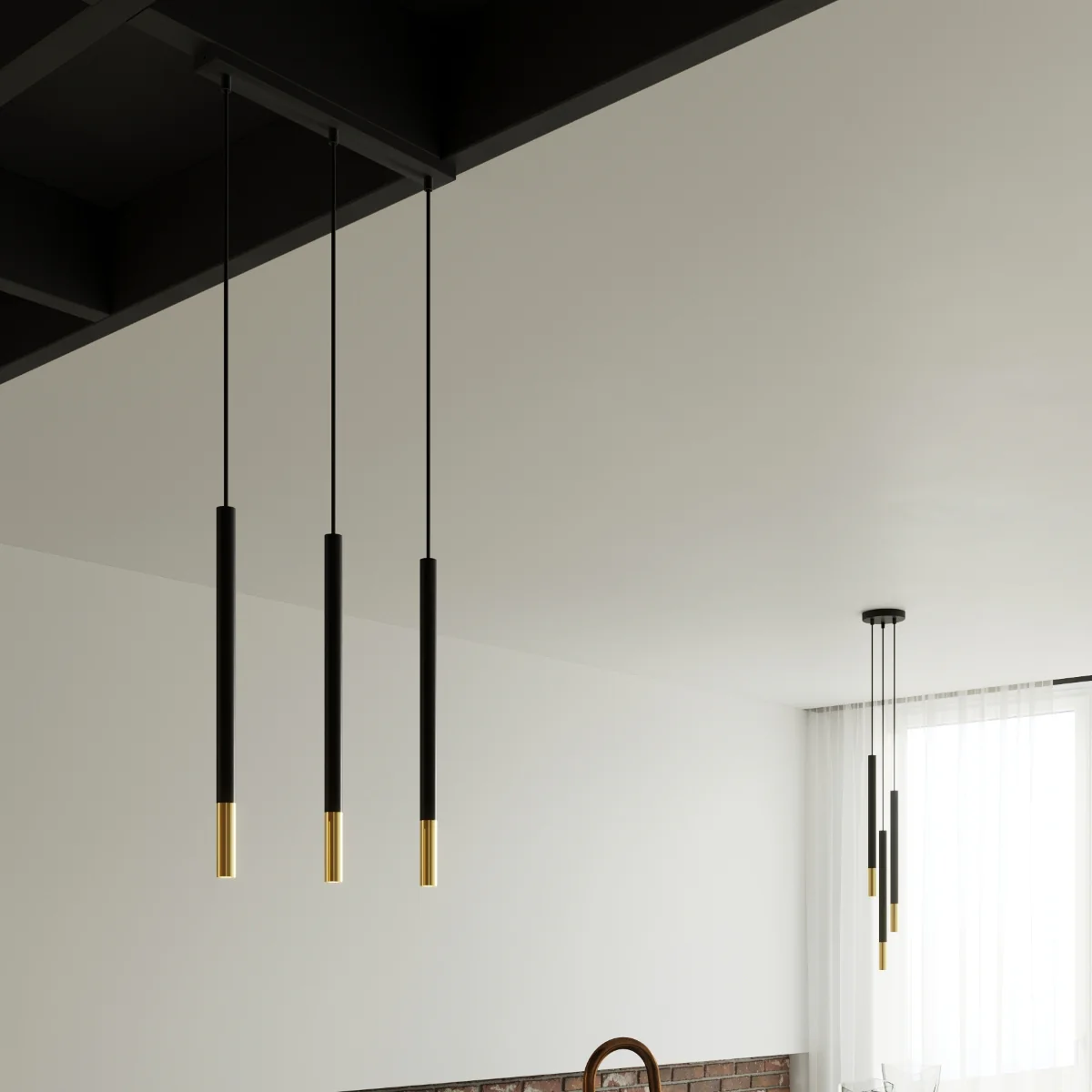 Lampa wisząca Mozaica 3L czarny/złoto - Image 3