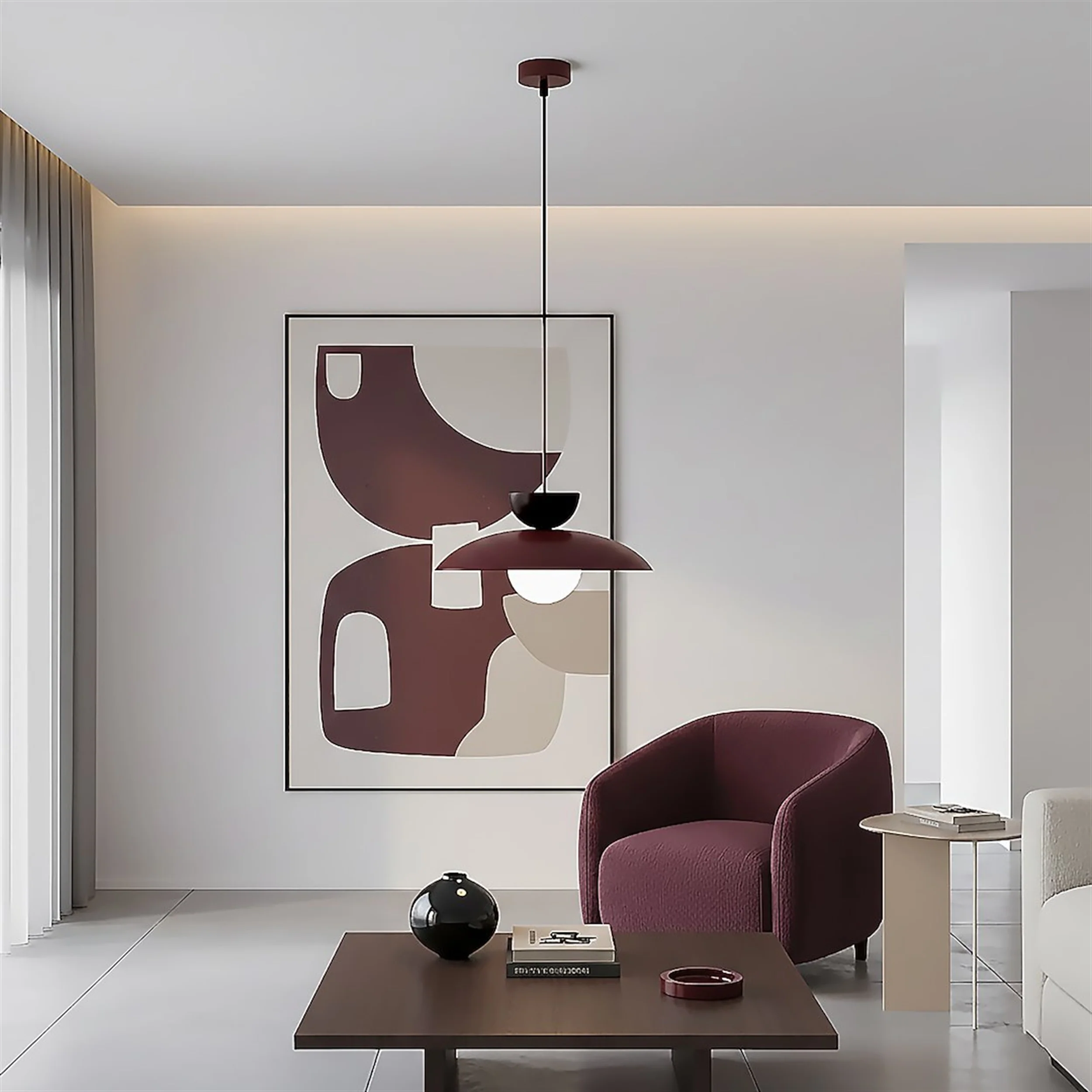 Lampa wisząca Mulan burgundowa - Image 6