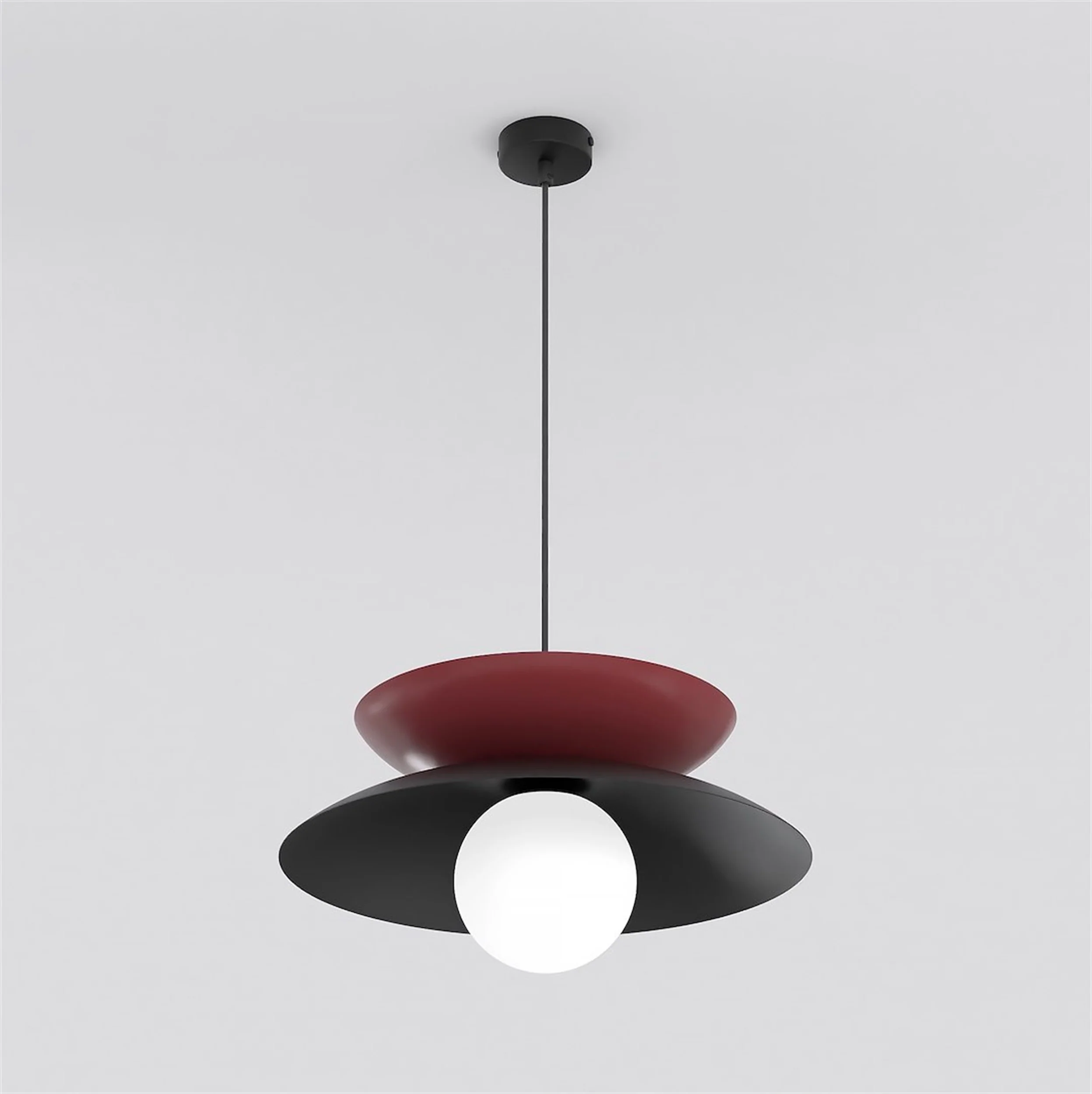 Lampa wisząca Nagoya czerń/burgund - Image 2