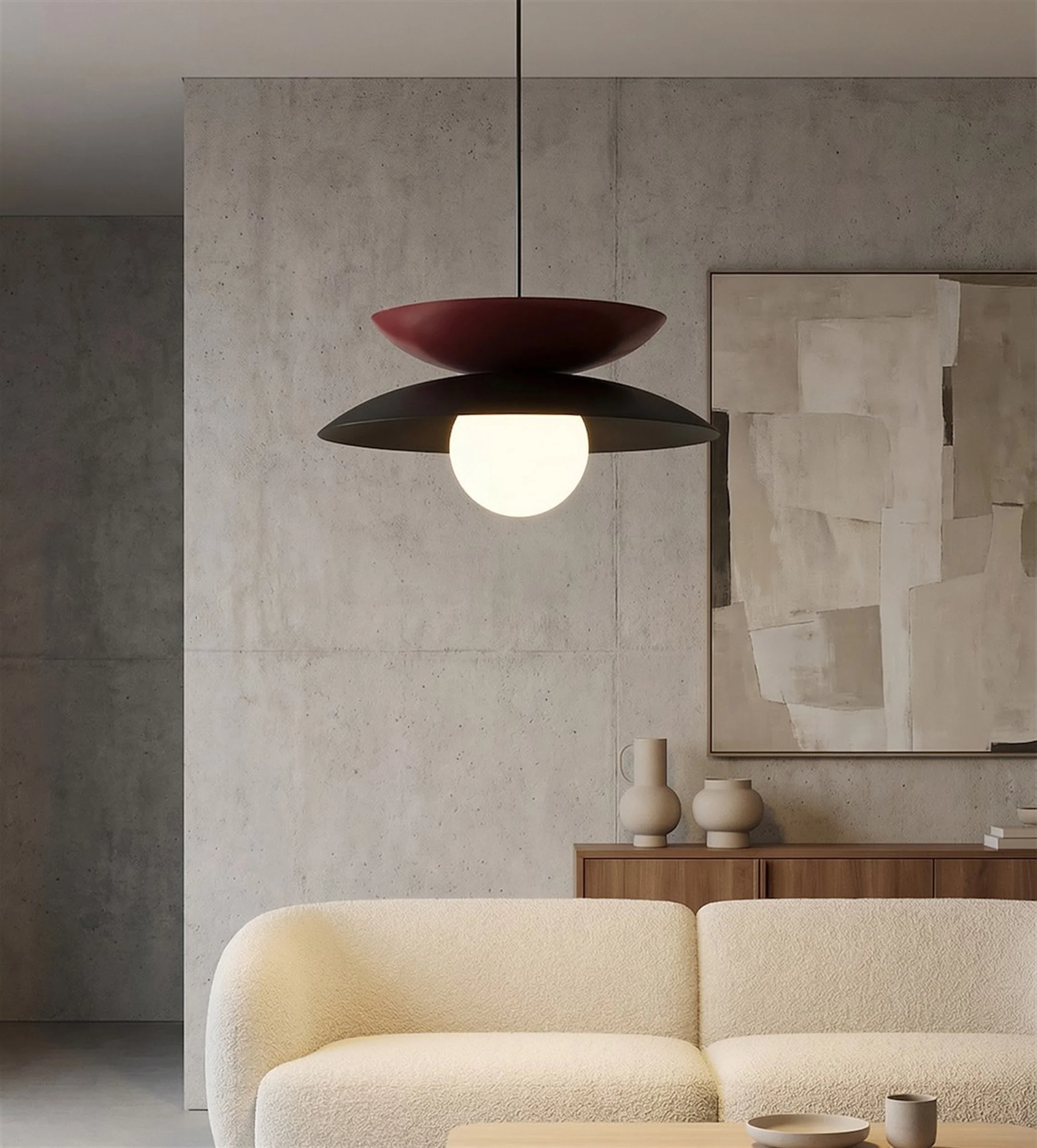Lampa wisząca Nagoya czerń/burgund - Image 5