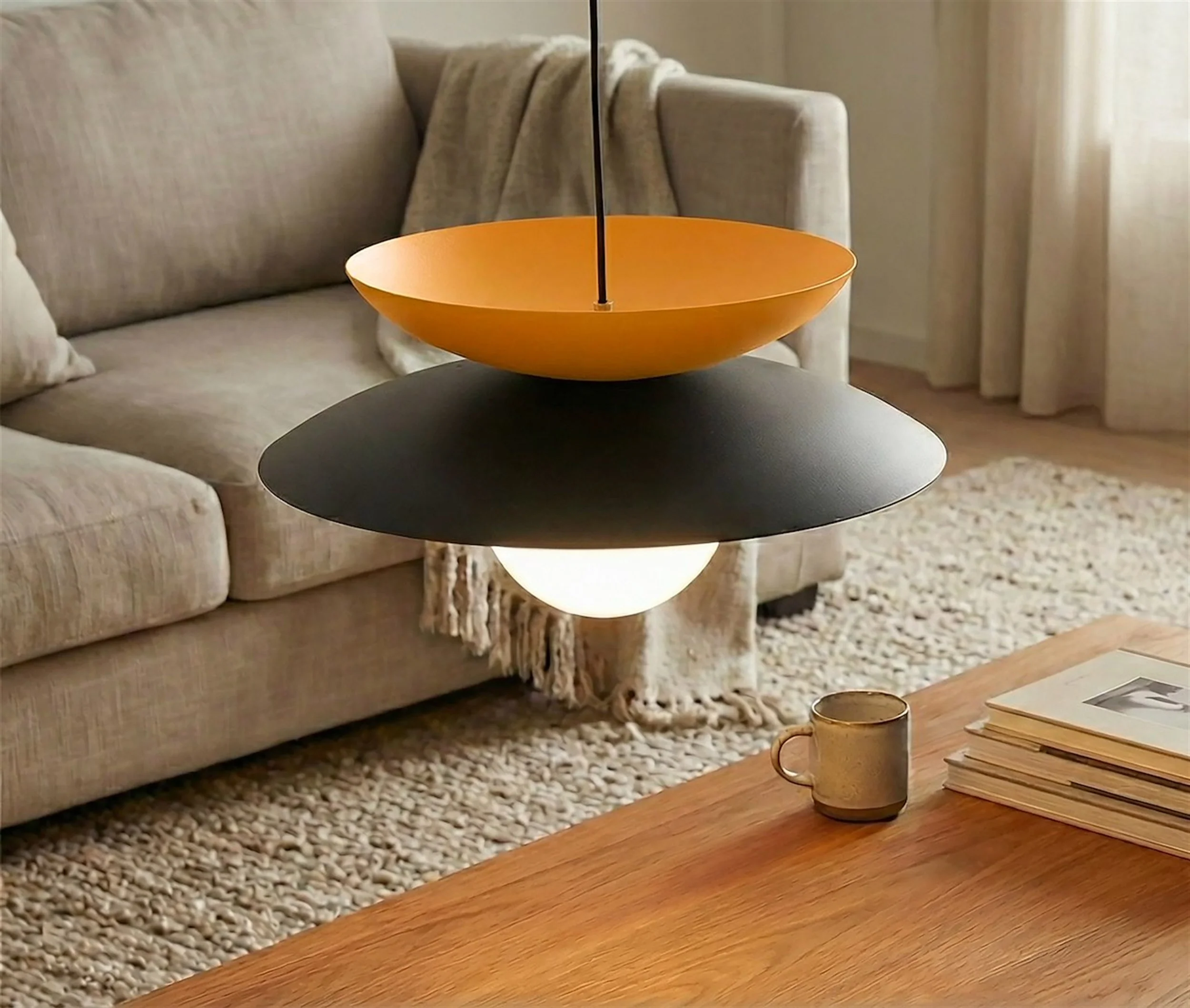 Lampa wisząca Nagoya czerń/pomarańcz - Image 3