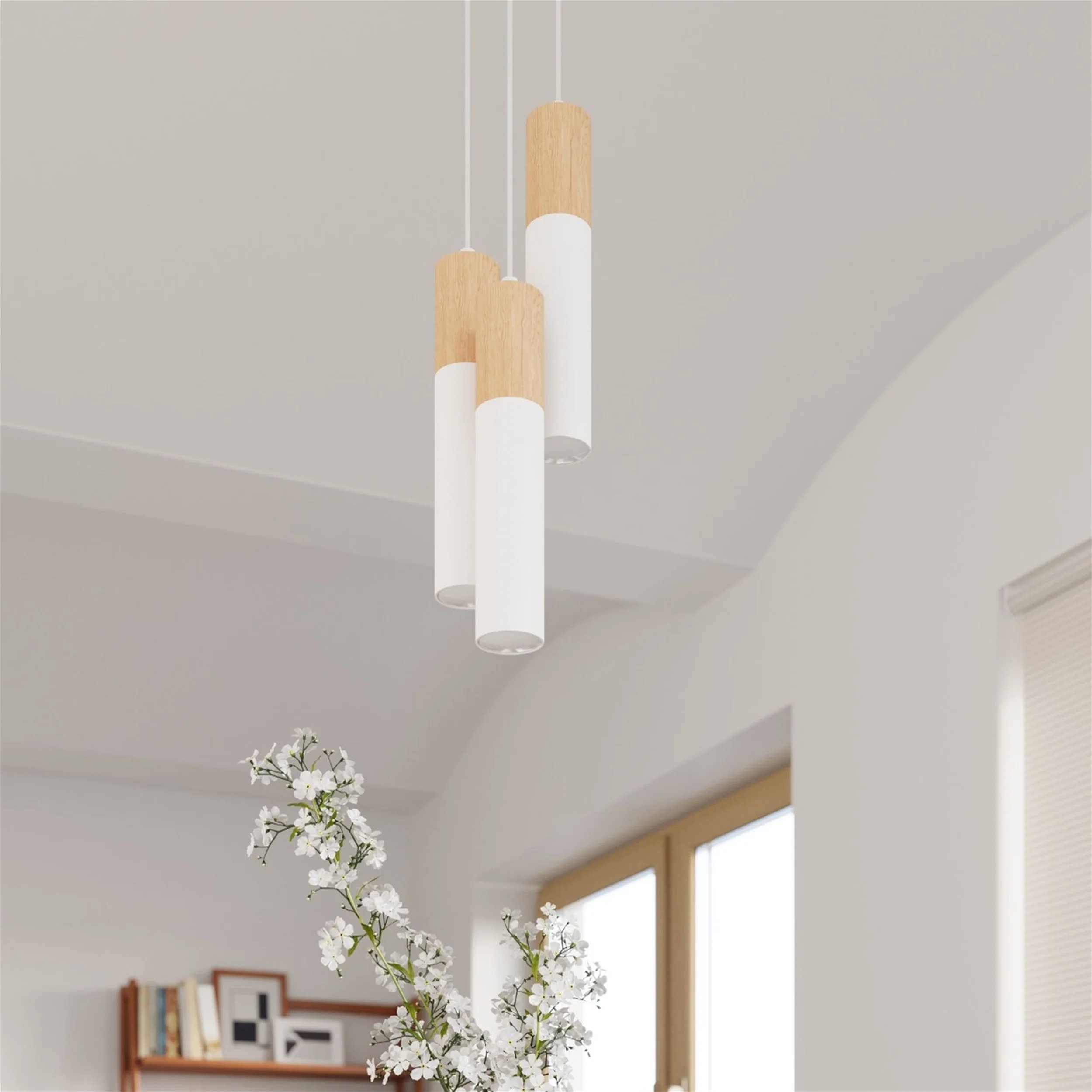 Lampa wisząca Pablo x3 biała na okrągłej podsufitce - Image 6
