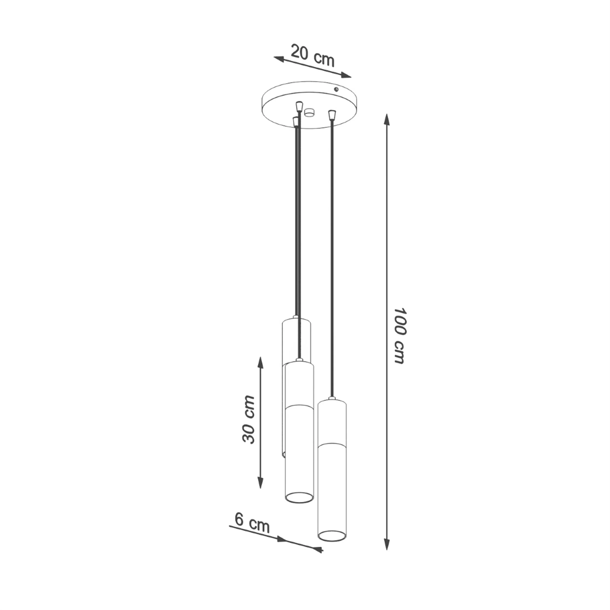 Lampa wisząca Pablo x3 czarna na okrągłej podsufitce - Image 4