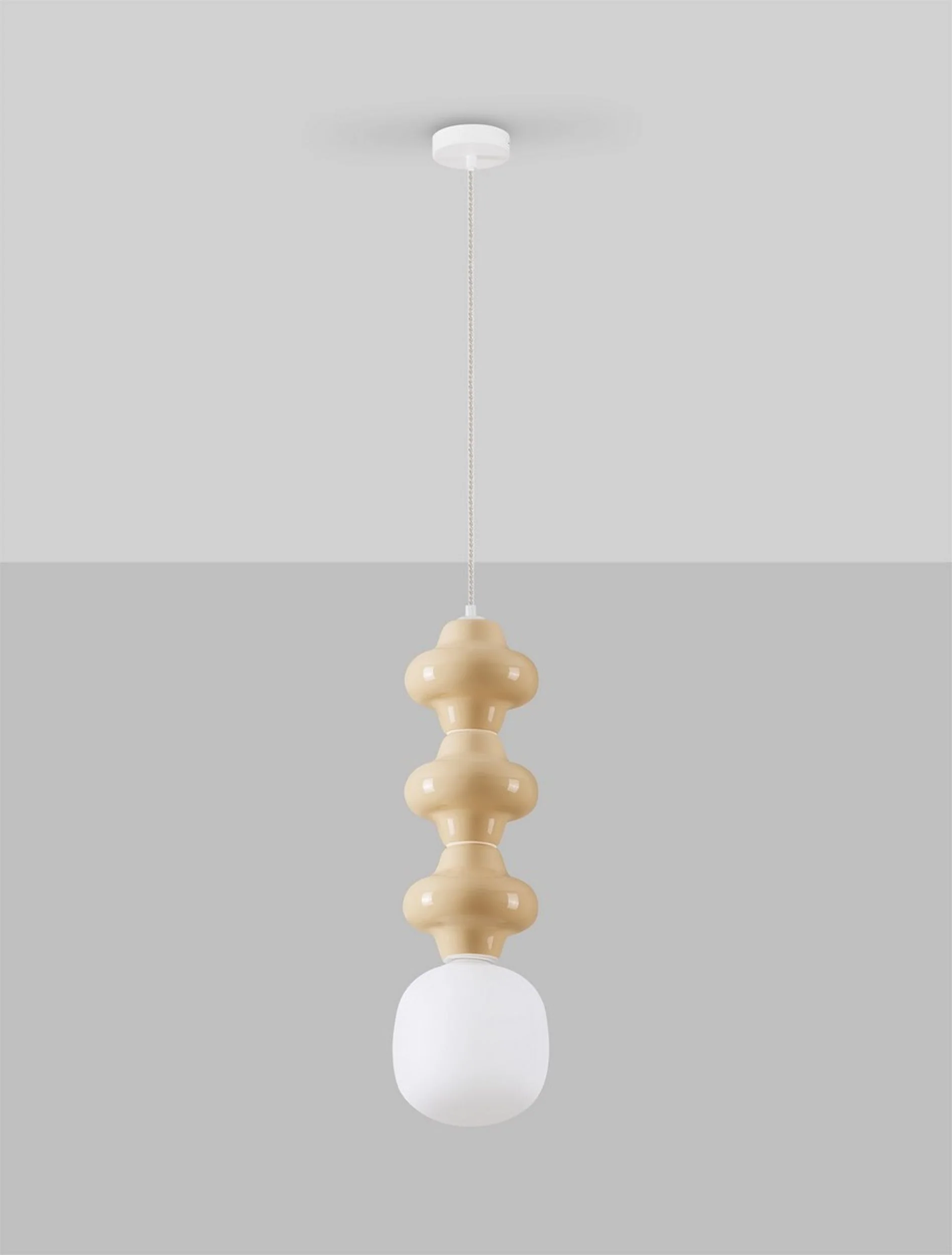 Lampa wisząca Parive III beżowa - Image 3