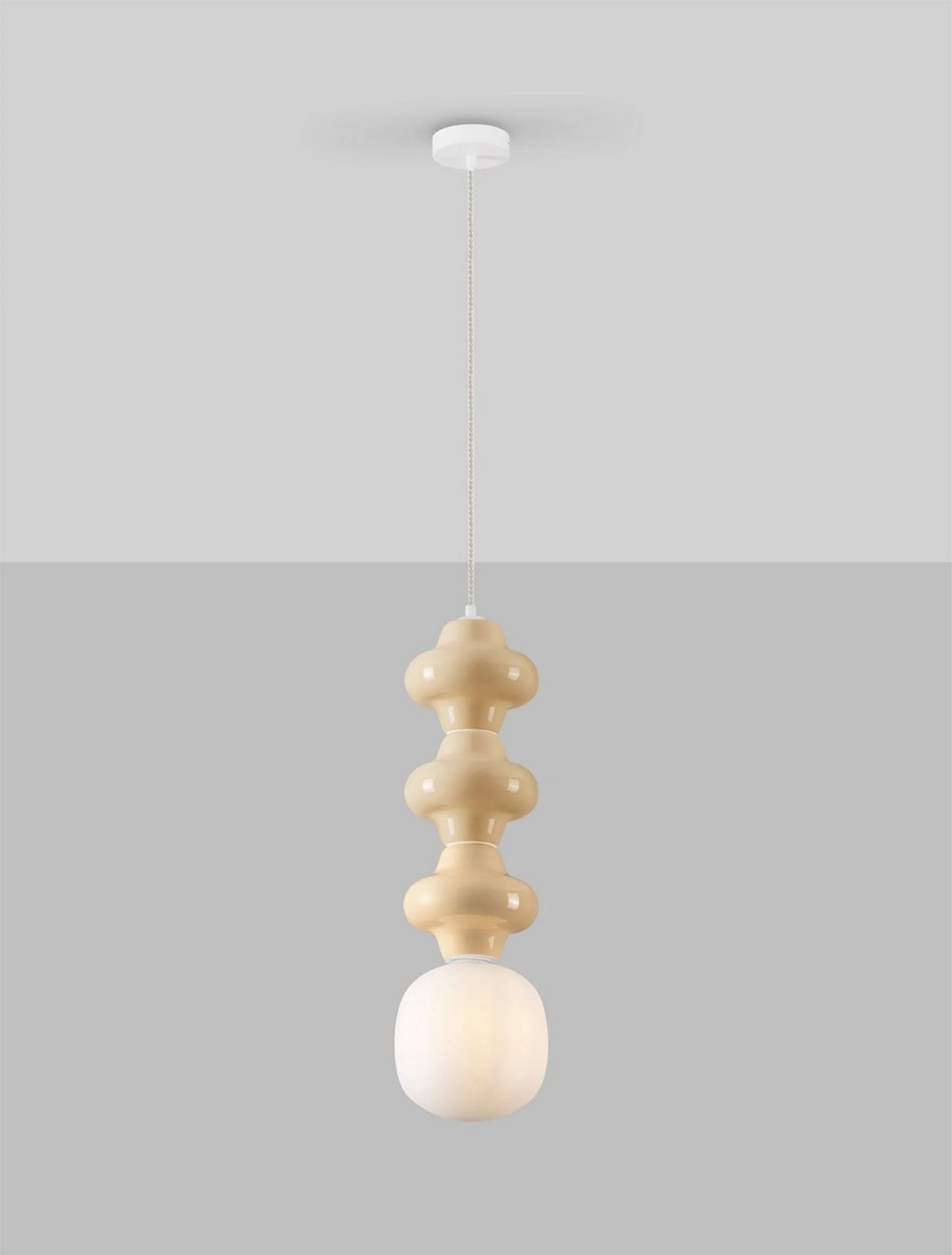 Lampa wisząca Parive III beżowa - Image 4