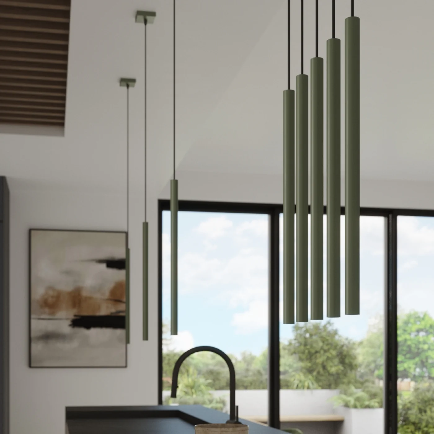 Lampa wisząca Pastelo 1 zielona oliwka - Image 4