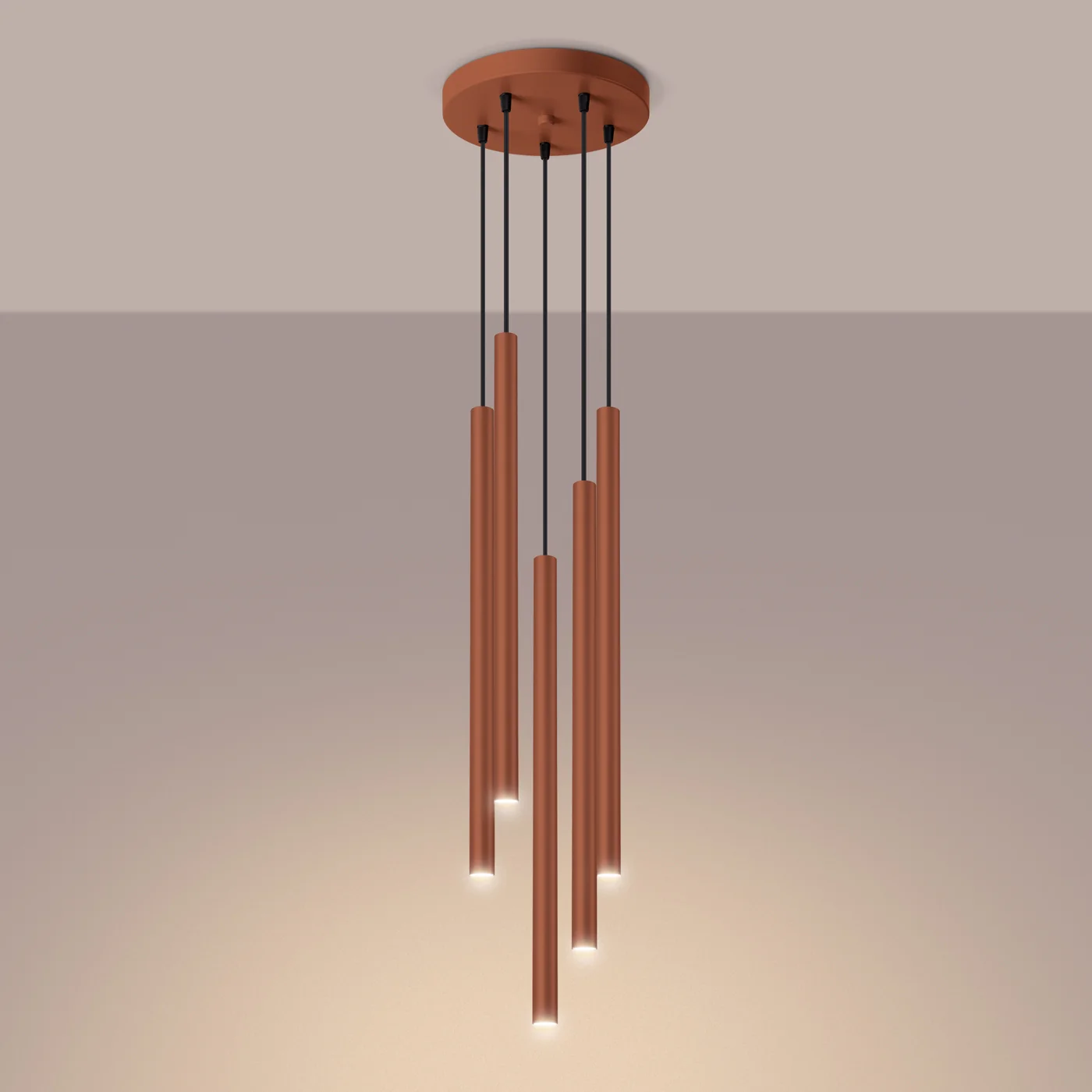 Lampa wisząca Pastelo 5P ochra czerwona - Image 4