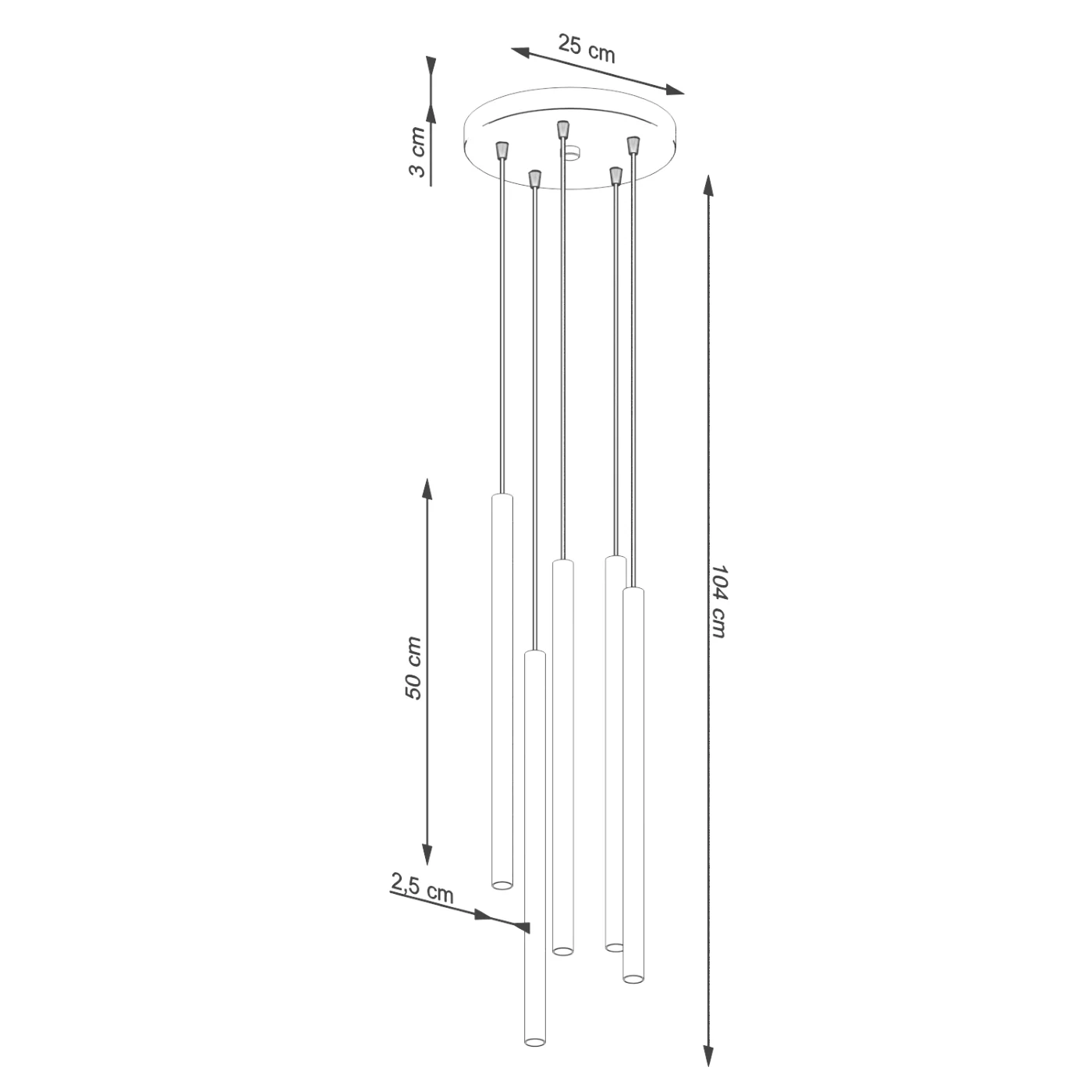 Lampa wisząca Pastelo 5P zielona oliwka - Image 6
