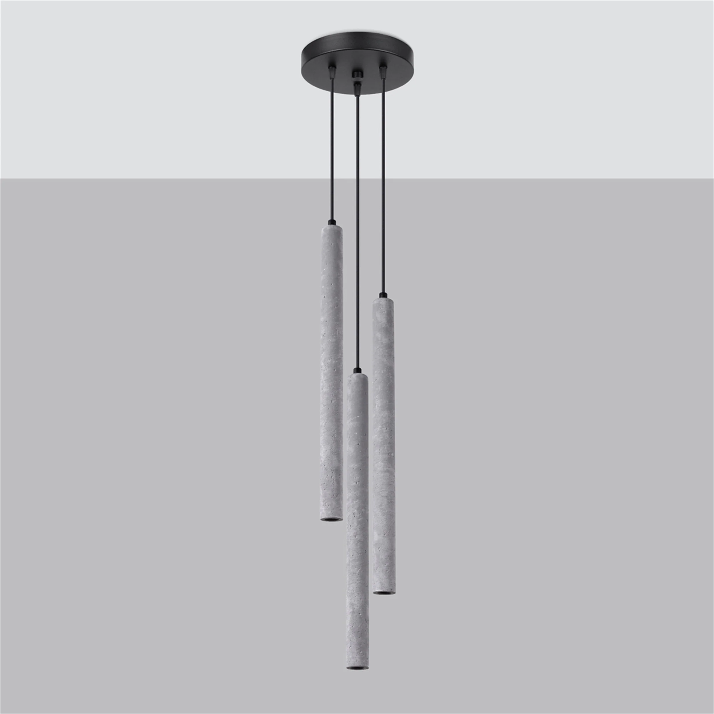Lampa wisząca Pastelo x3 beton na okrągłej podsufitce - Image 2