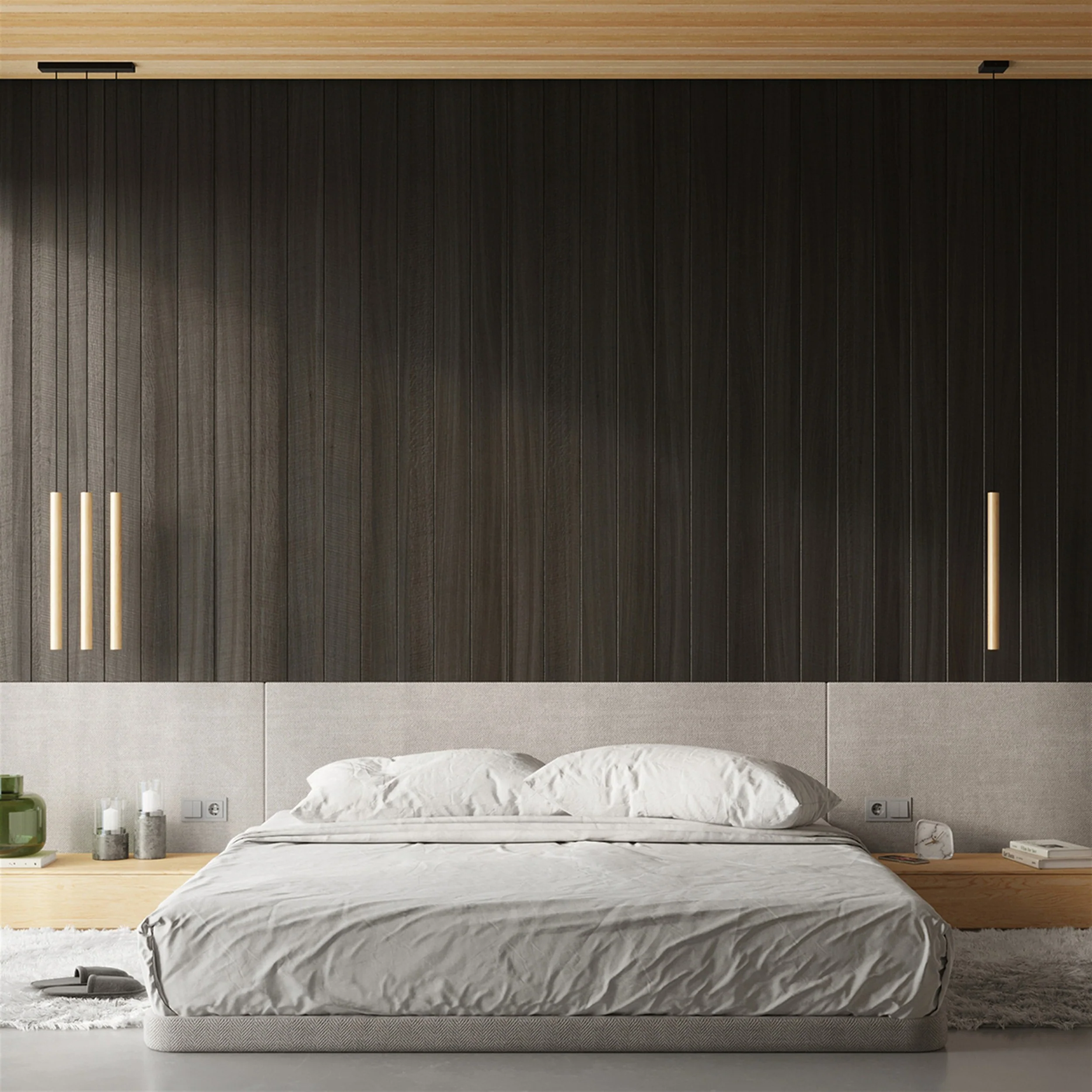 Lampa wisząca Pastelo x3 drewno na okrągłej podsufitce - Image 6