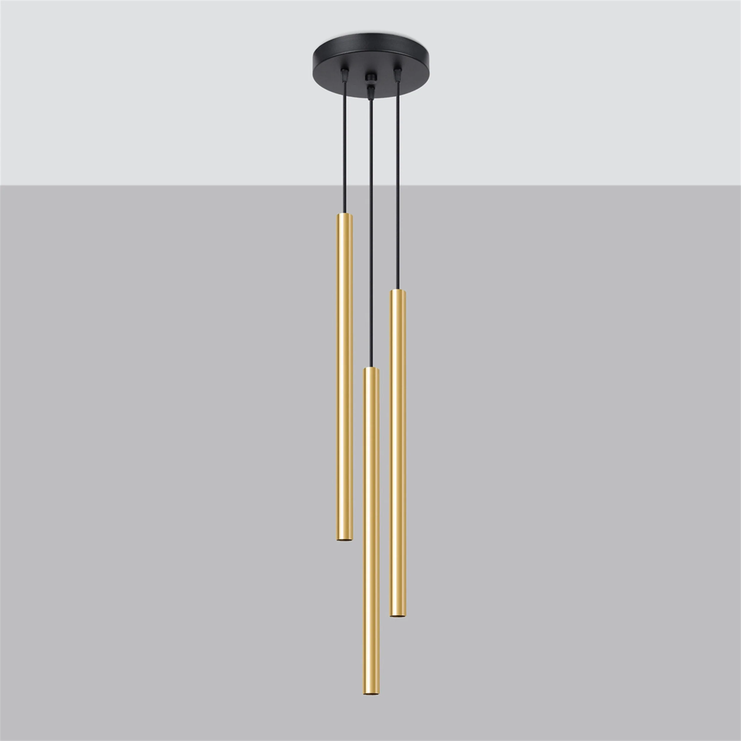 Lampa Wisząca Pastelo x3 złoty połysk na okrągłej podsufitce - Image 2