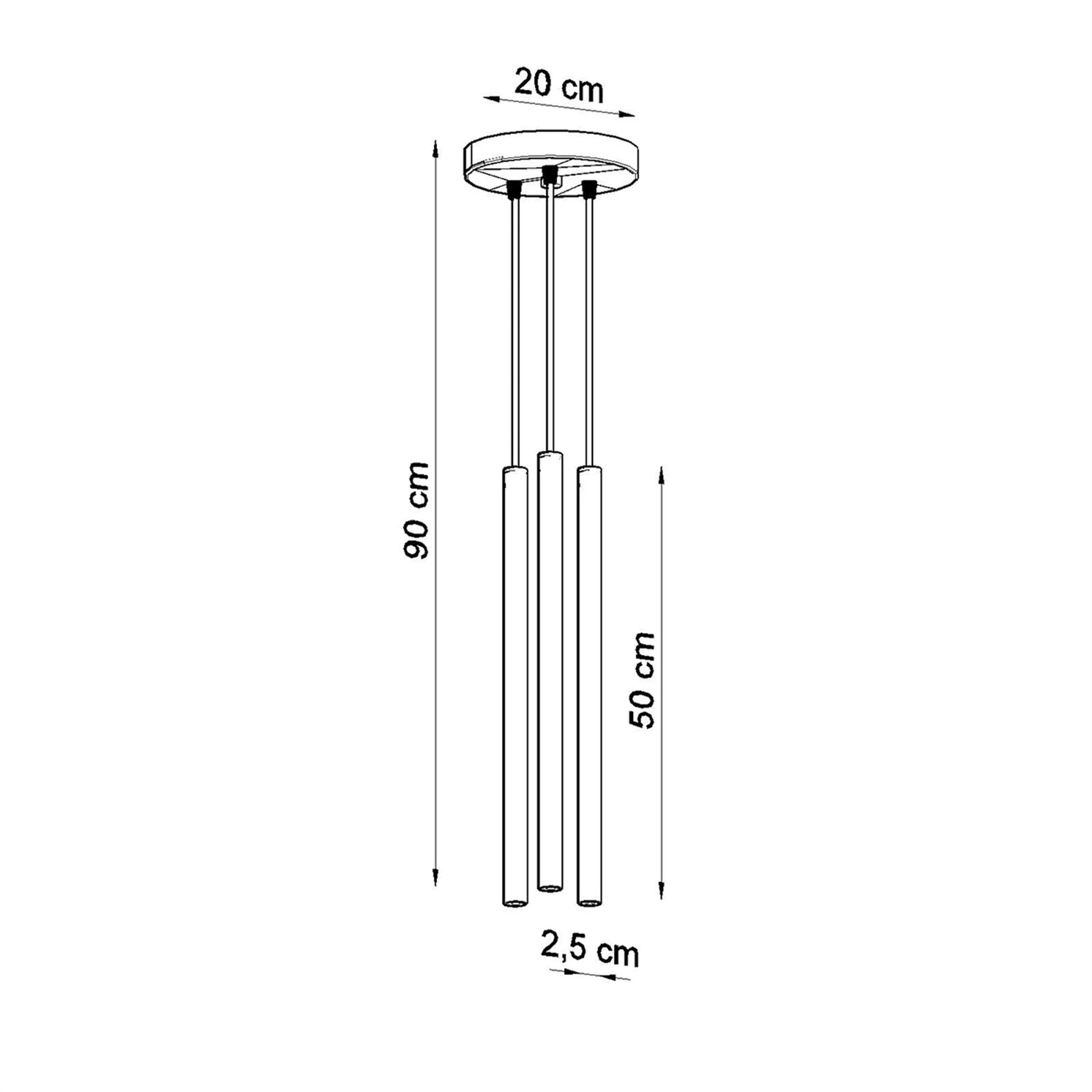 Lampa Wisząca Pastelo x3 złoty połysk na okrągłej podsufitce - Image 5