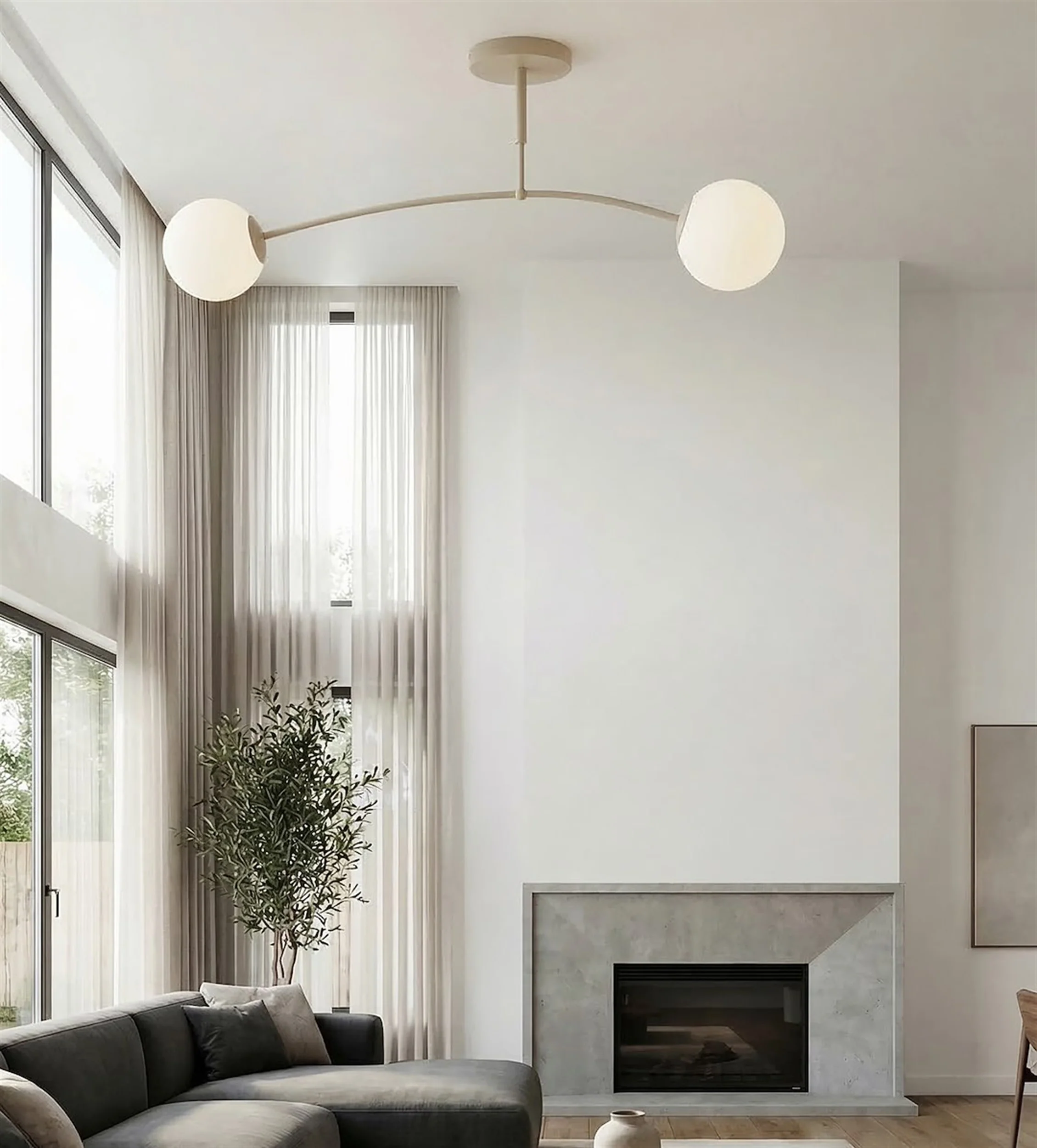 Lampa wisząca Pregos x2 mokka opal - Image 4