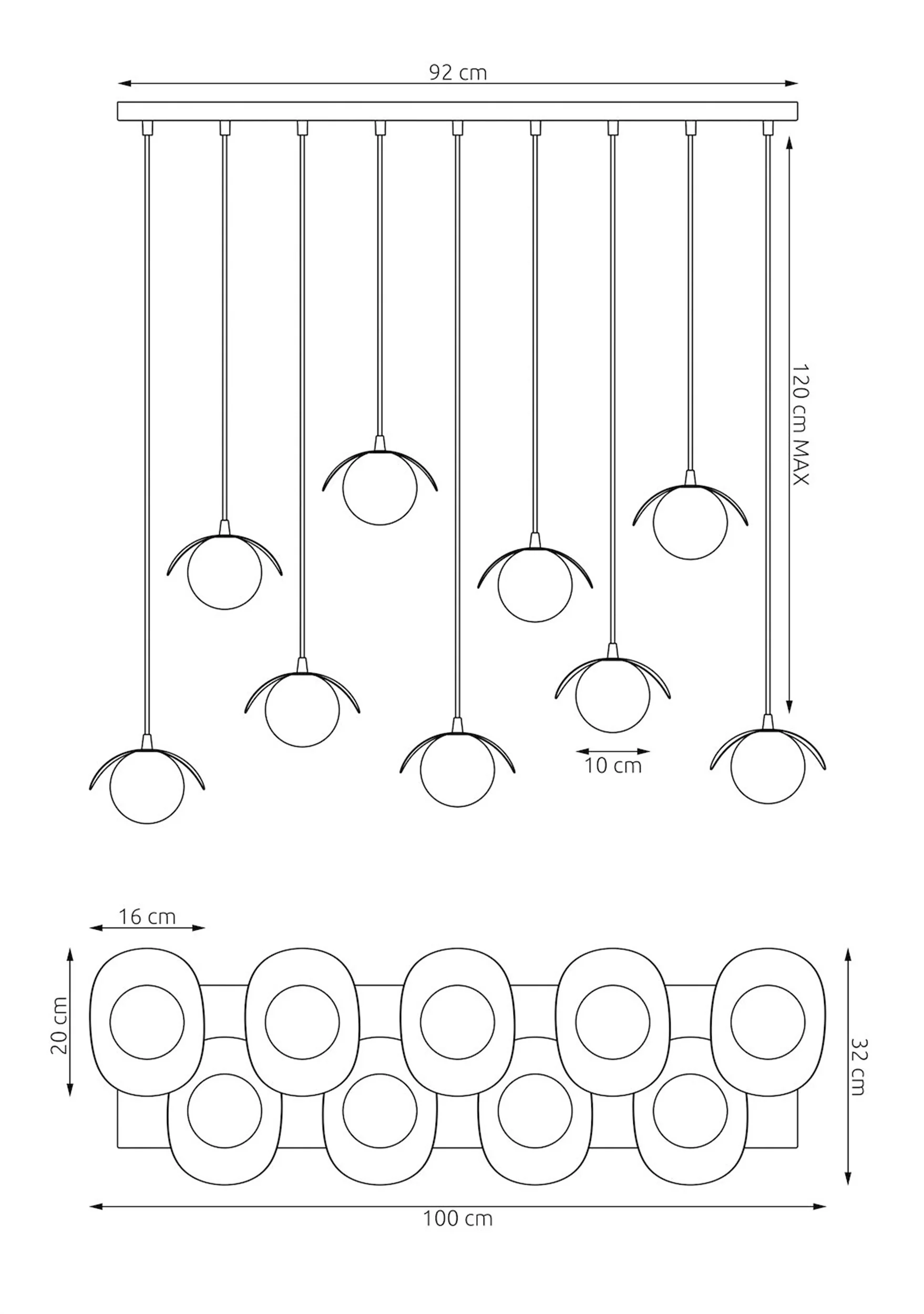 Lampa wisząca Ritual x9 czarna - Image 5