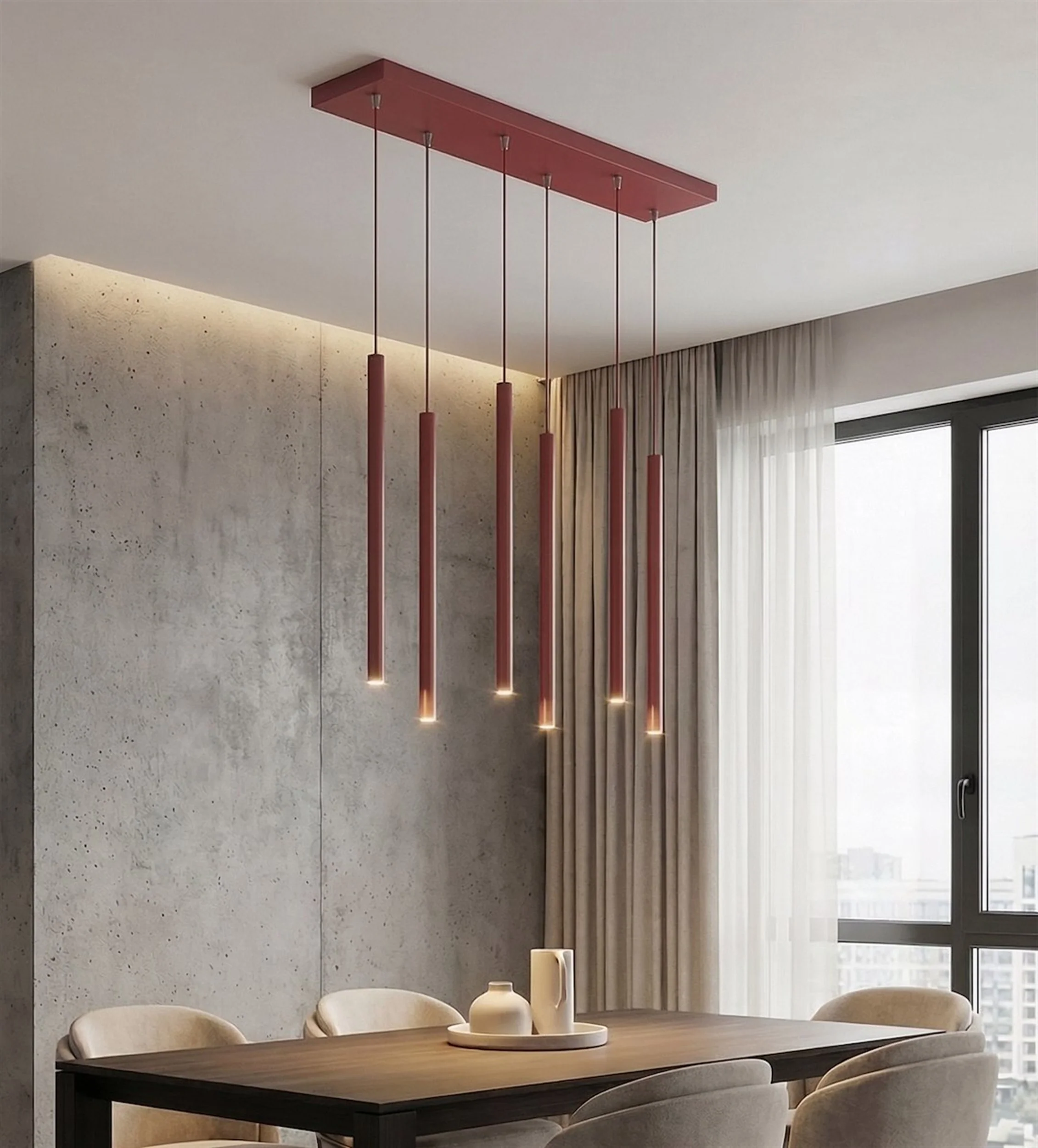 Lampa wisząca Selter x6 burgundowa - Image 2