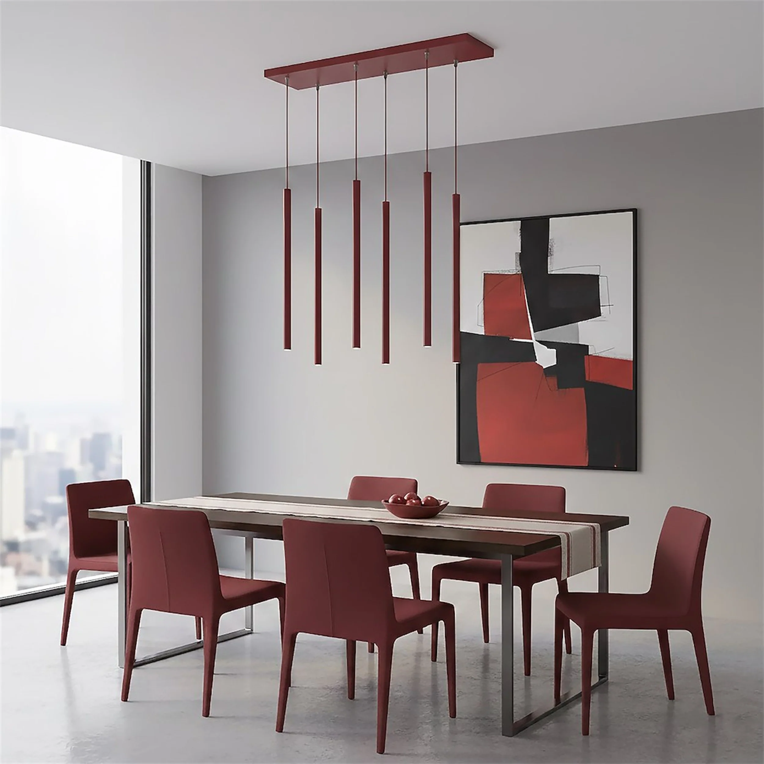 Lampa wisząca Selter x6 burgundowa - Image 3
