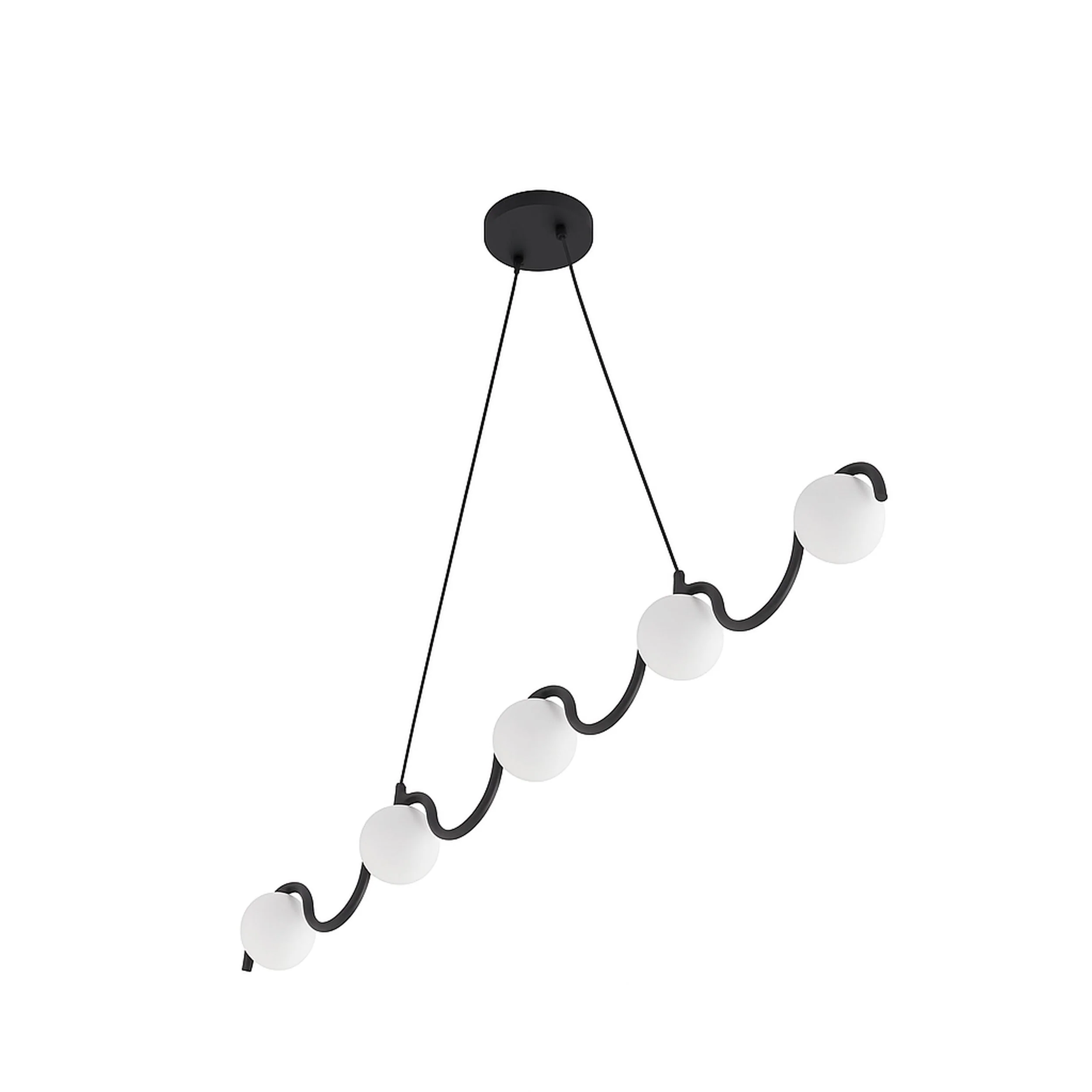 Lampa wisząca Sinus x5 biało-czarna