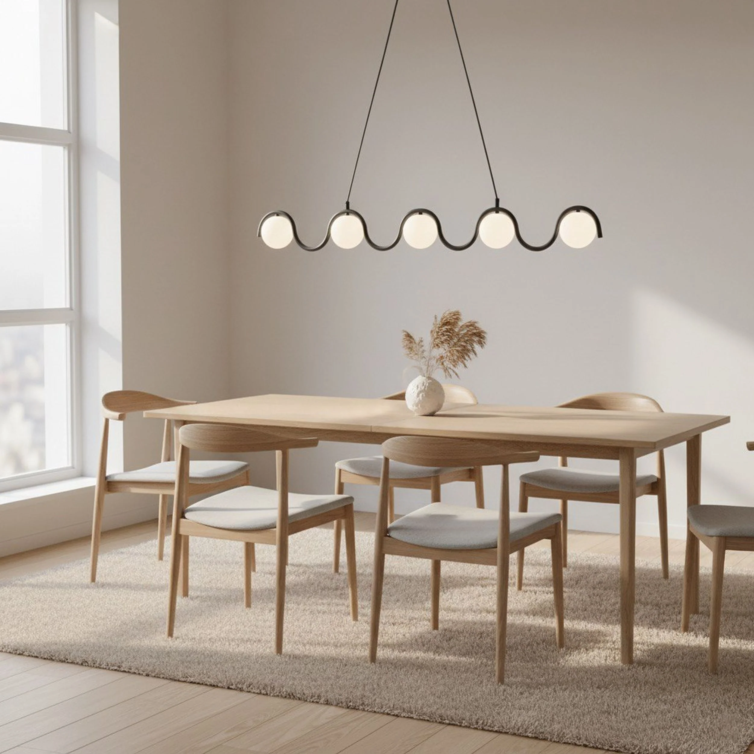 Lampa wisząca Sinus x5 biało-czarna - Image 2