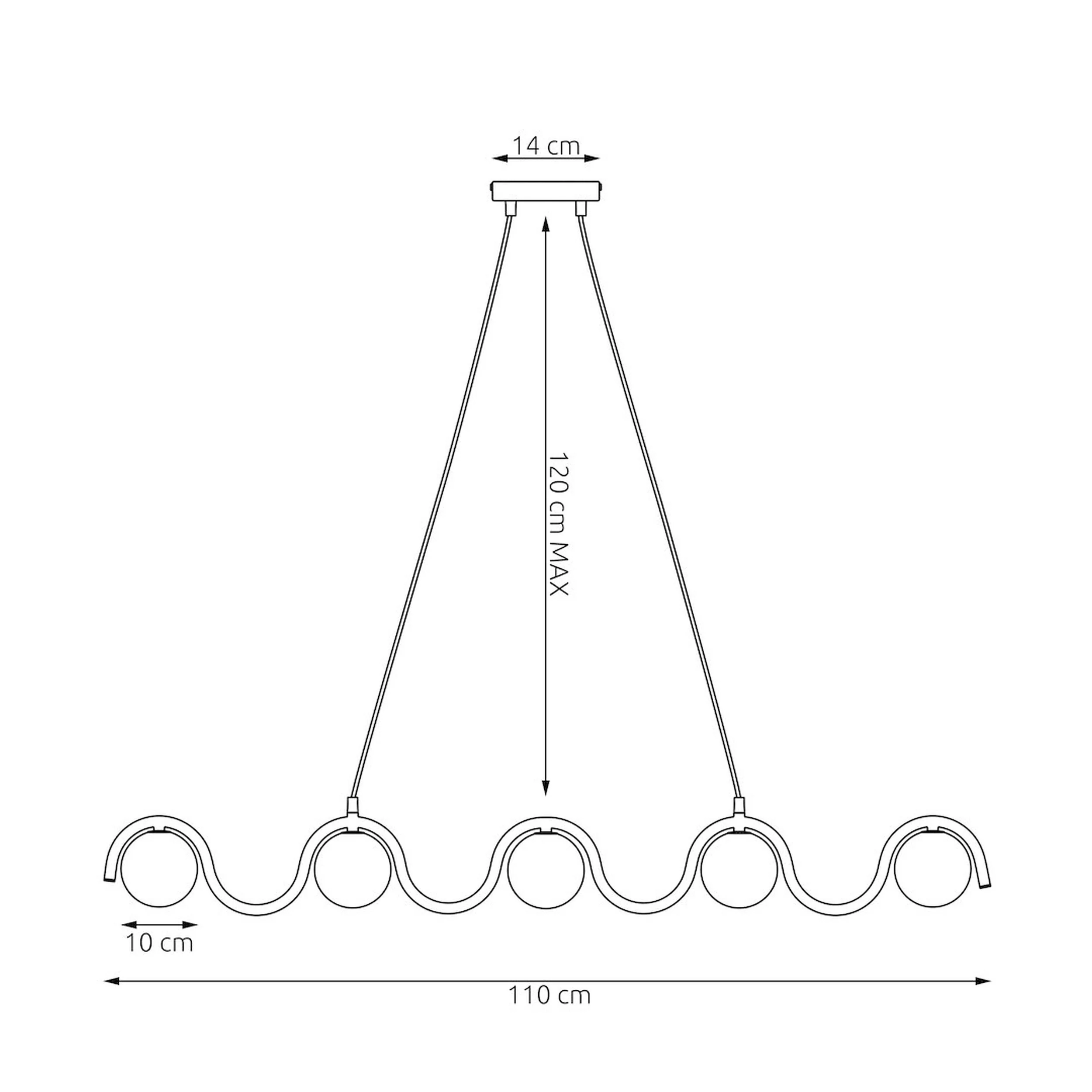Lampa wisząca Sinus x5 biało-czarna - Image 4