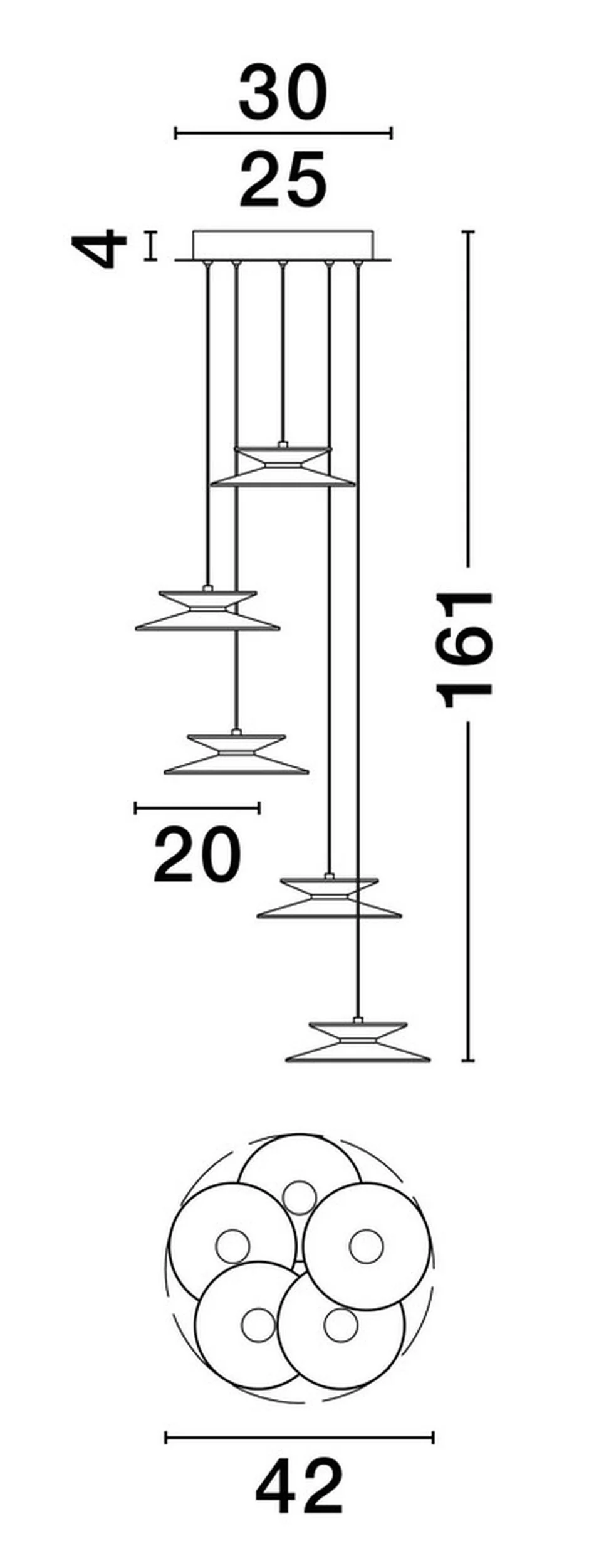 Lampa wisząca Sketter LED x5 złoto-czarna - Image 7
