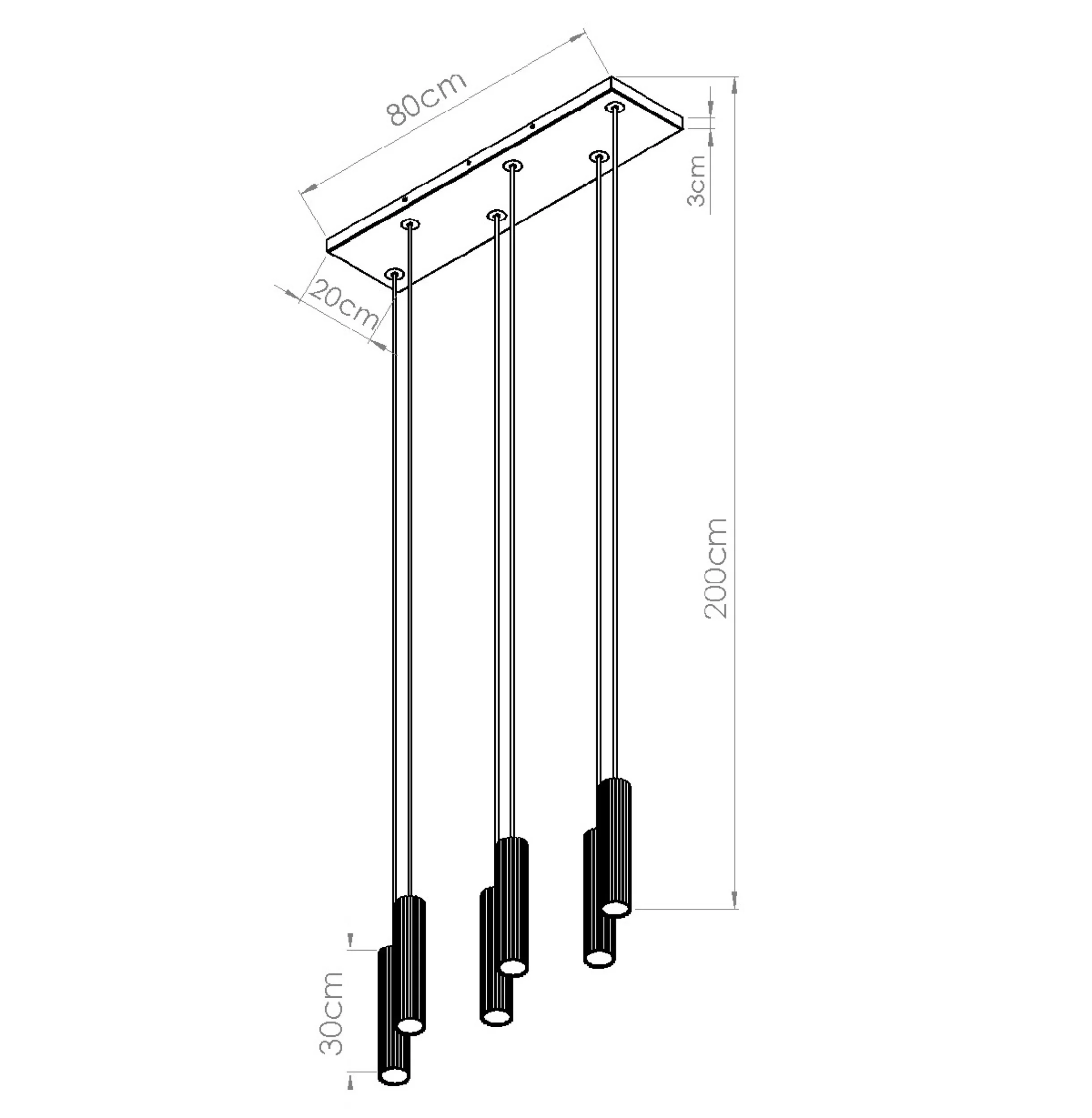 Lampa wisząca Smart Ivar 6L czarna LED barwa ciepła - Image 2