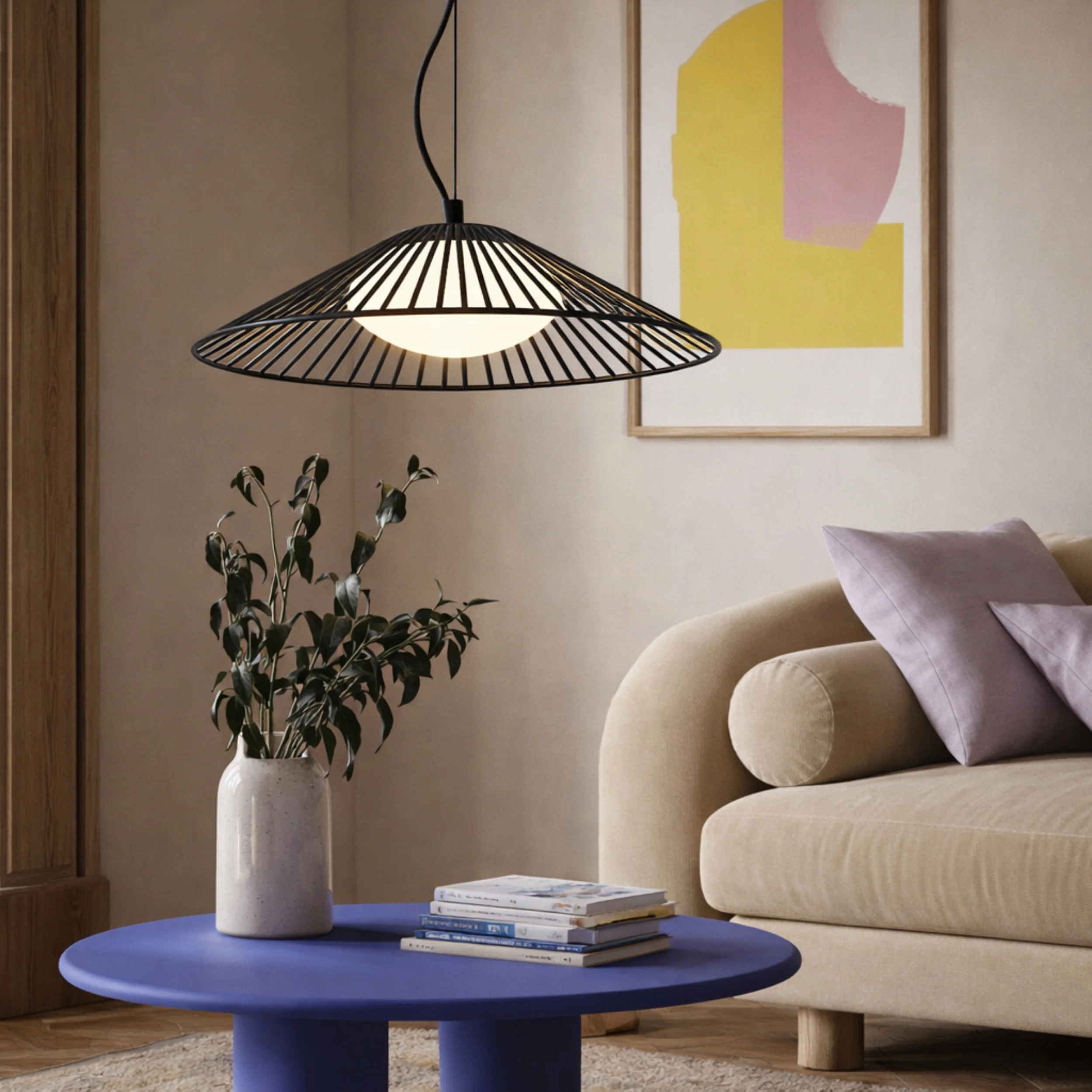 Lampa wisząca Sonte 50 czarna GX53 10W z białym kloszem - Image 3