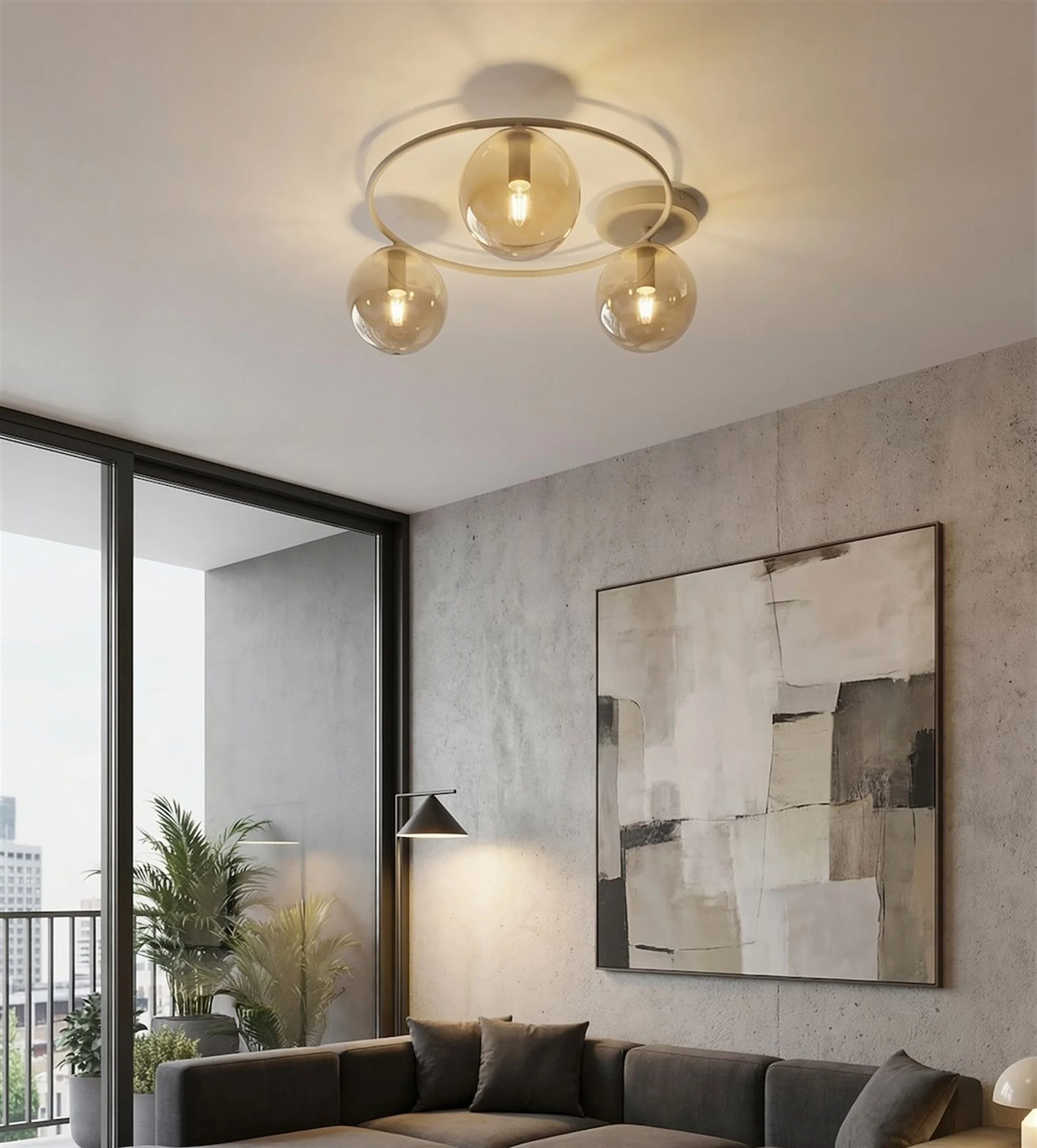 Lampa wisząca Sopra x3 mokka bursztyn - Image 3