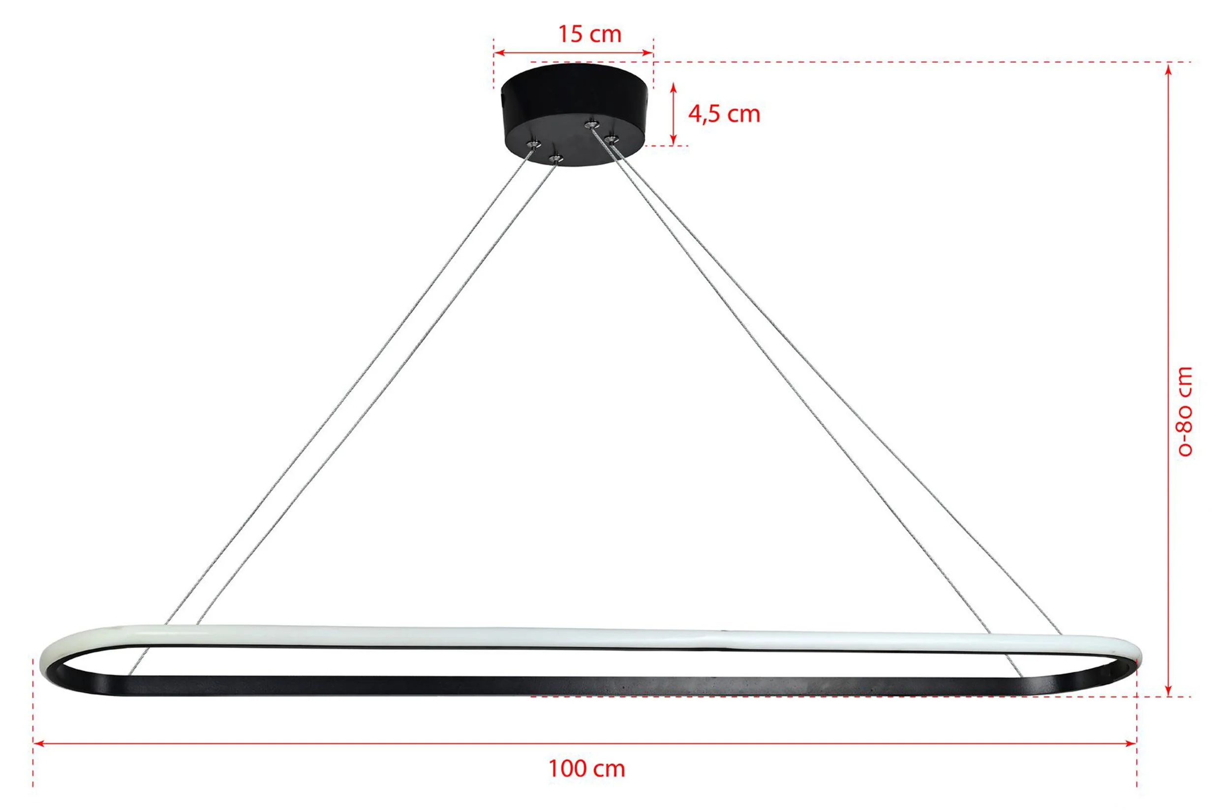 Lampa wisząca Spin LED czarny ciepłe światło - Image 9