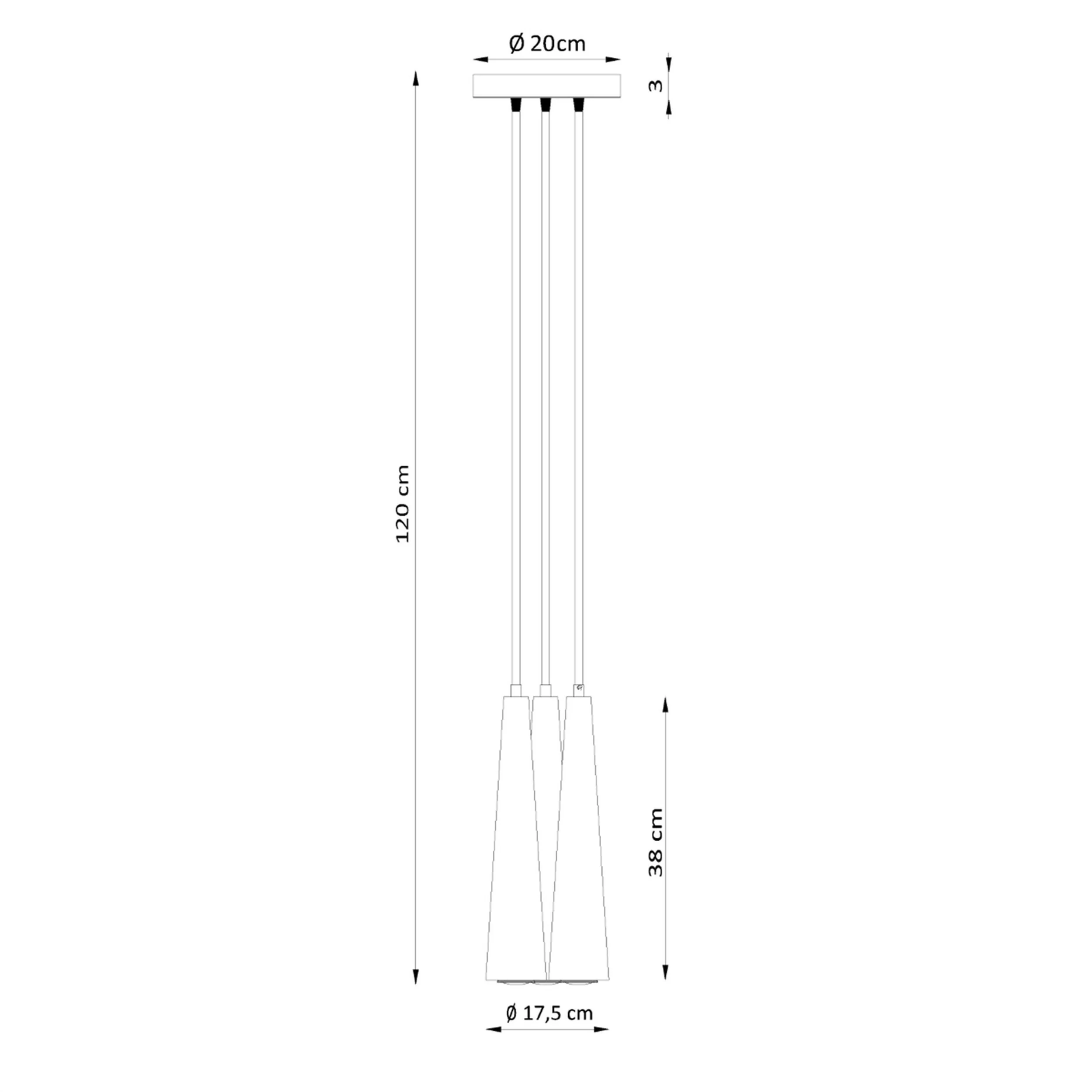 Lampa wisząca Sula x3 naturalne drewno na okrągłej podsufitce - Image 4