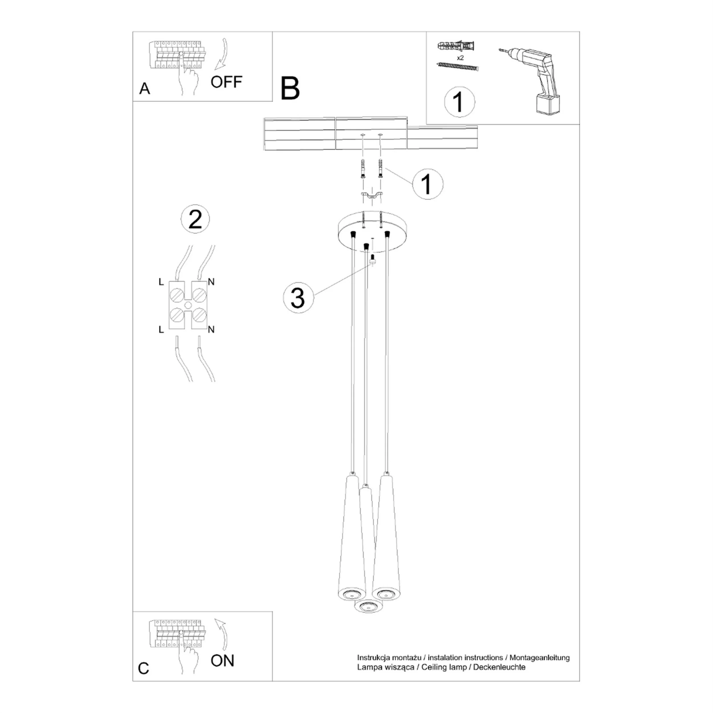 Lampa wisząca Sula x3 naturalne drewno na okrągłej podsufitce - Image 5
