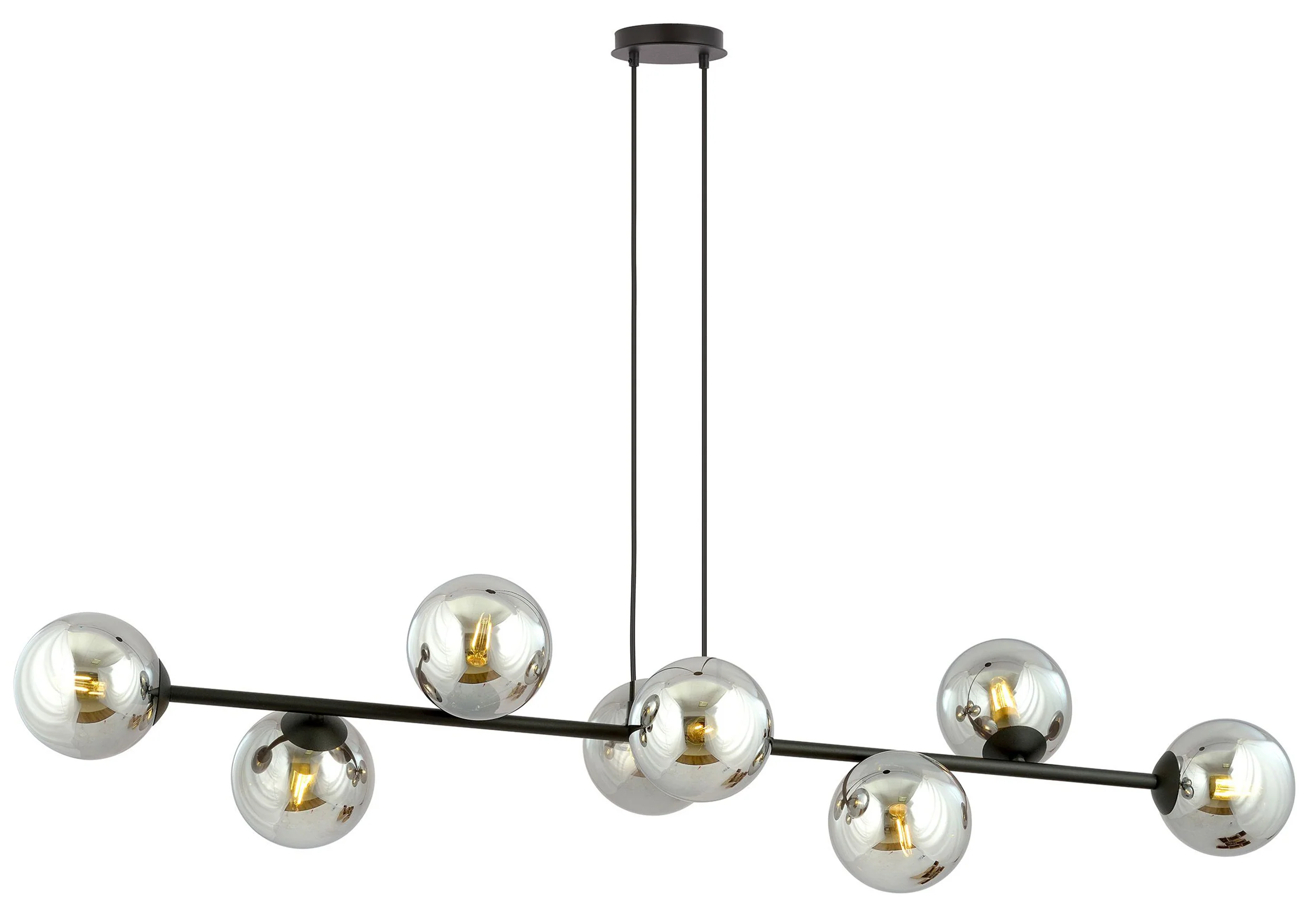 Lampa wisząca Sulmona czarna z grafitowymi kloszami x8 - Image 9