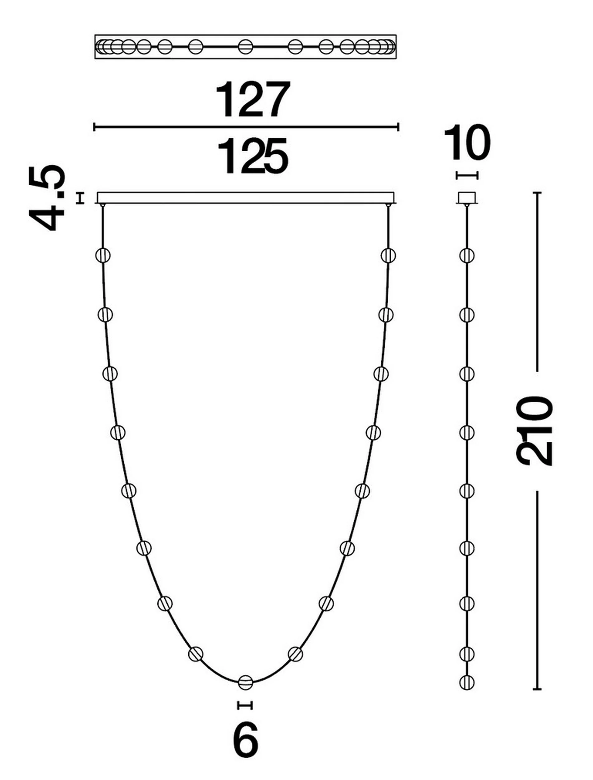 Lampa wisząca Systally LED 210 cm złoto-czarna girlanda - Image 9