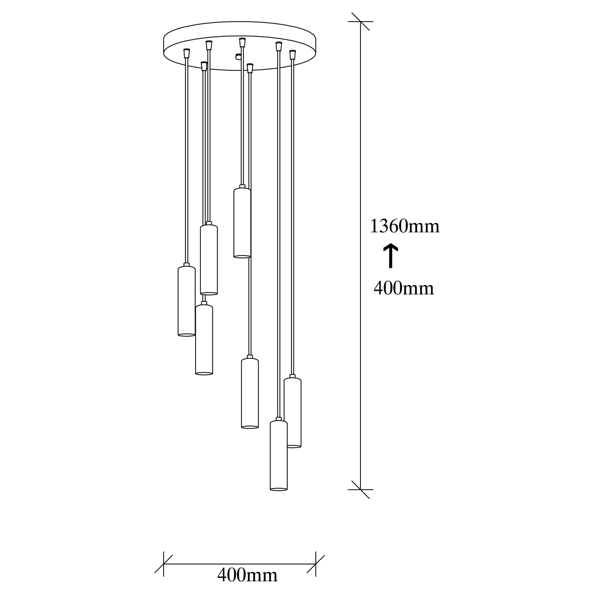 Lampa wisząca Thestly x7 czarno-złota - Image 4