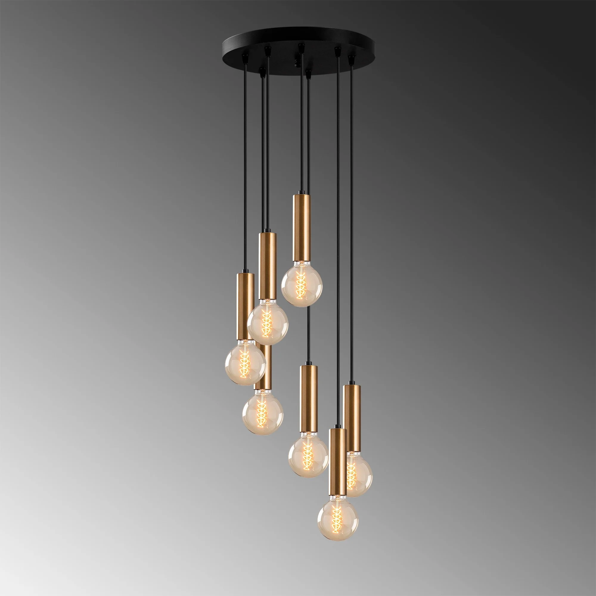 Lampa wisząca Thestly x7 czarno-złota - Image 5