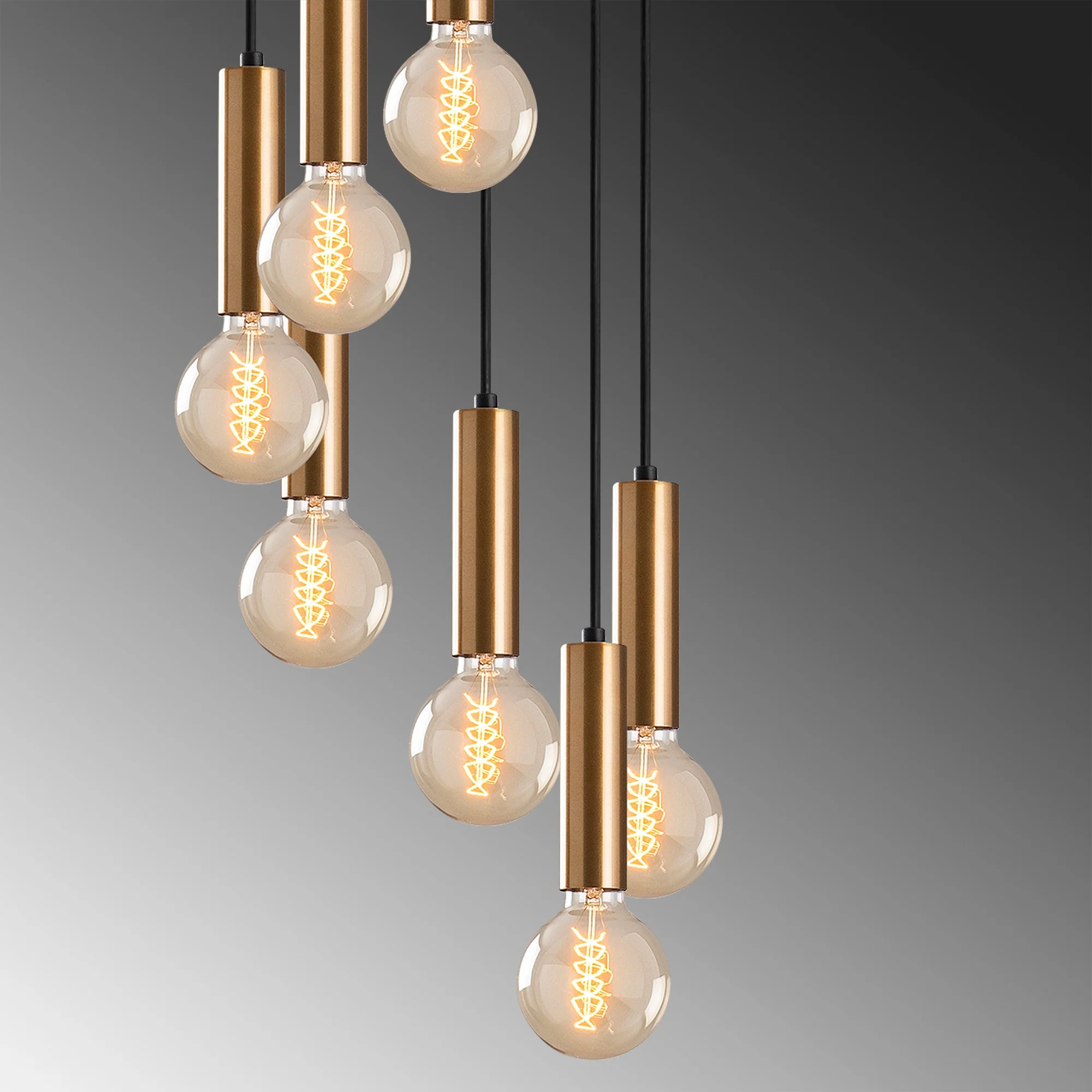 Lampa wisząca Thestly x7 czarno-złota - Image 6