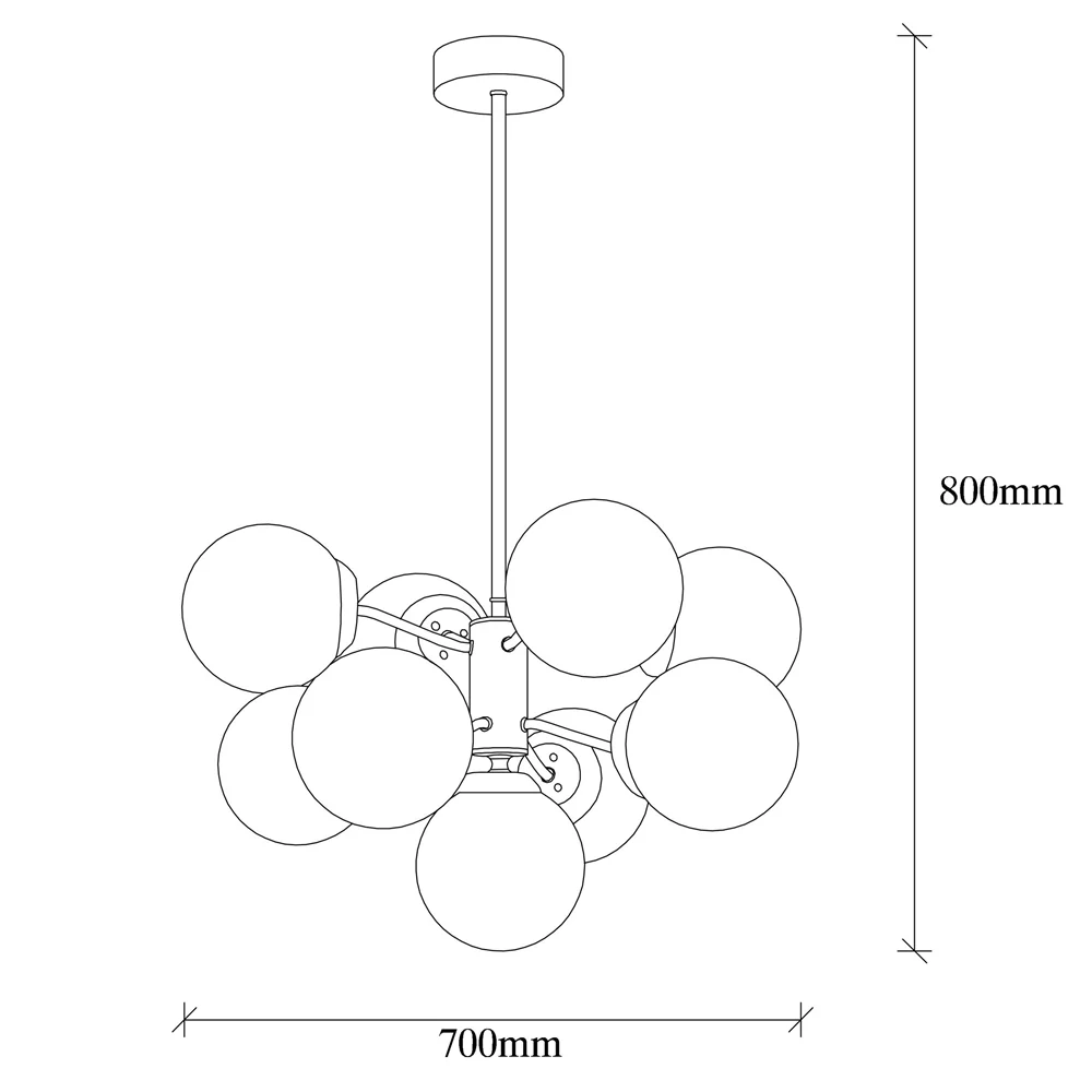 Lampa wisząca Tuiren x9 miedziana - Image 6